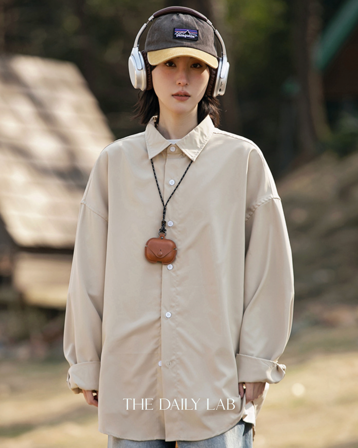 Urban Silk Swagger Shirt in Beige