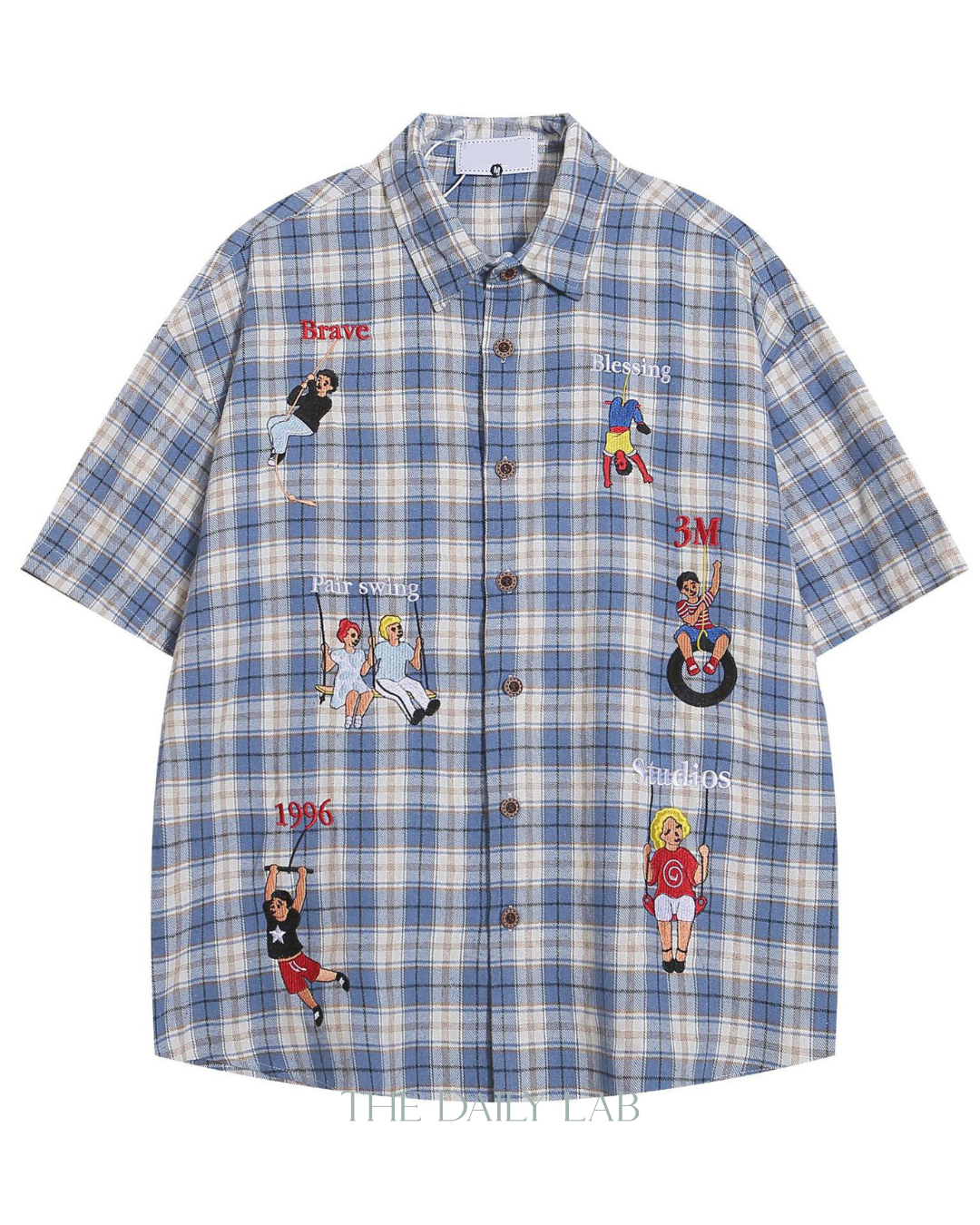 Summer Vintage Plaid Shirt in Blue