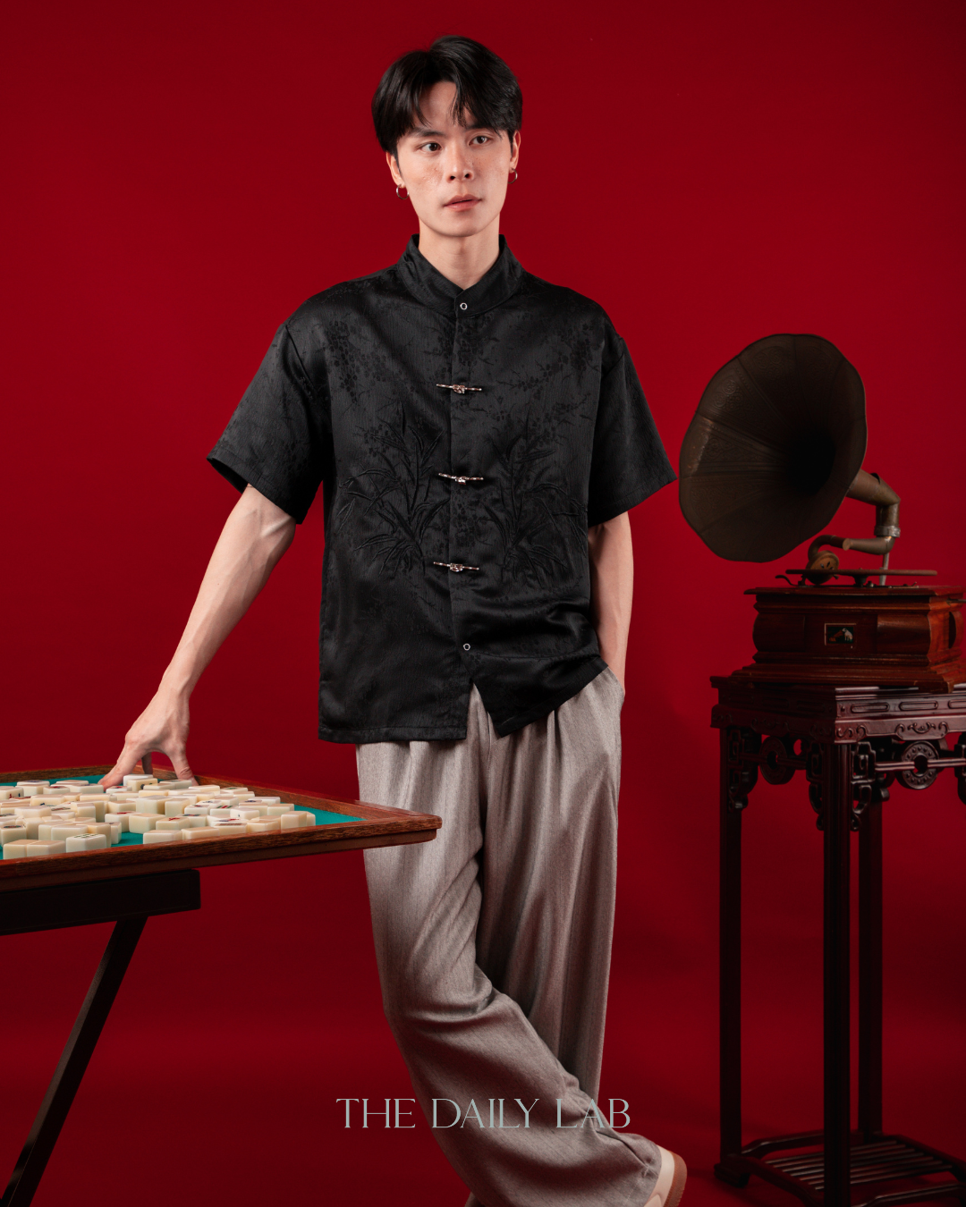 Bamboo Serenity Tang Shirt in Black