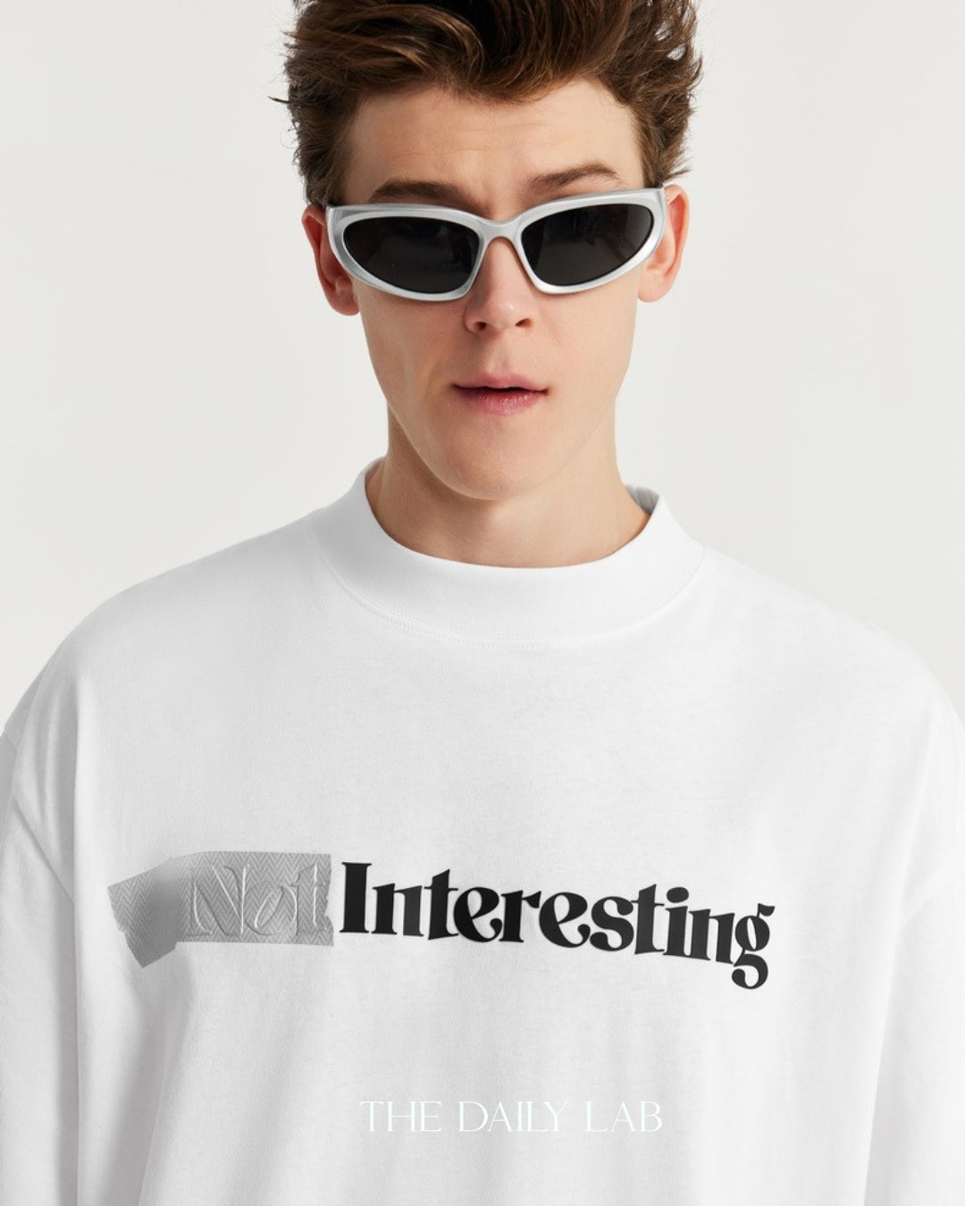Not Interesting Loose Tee in White