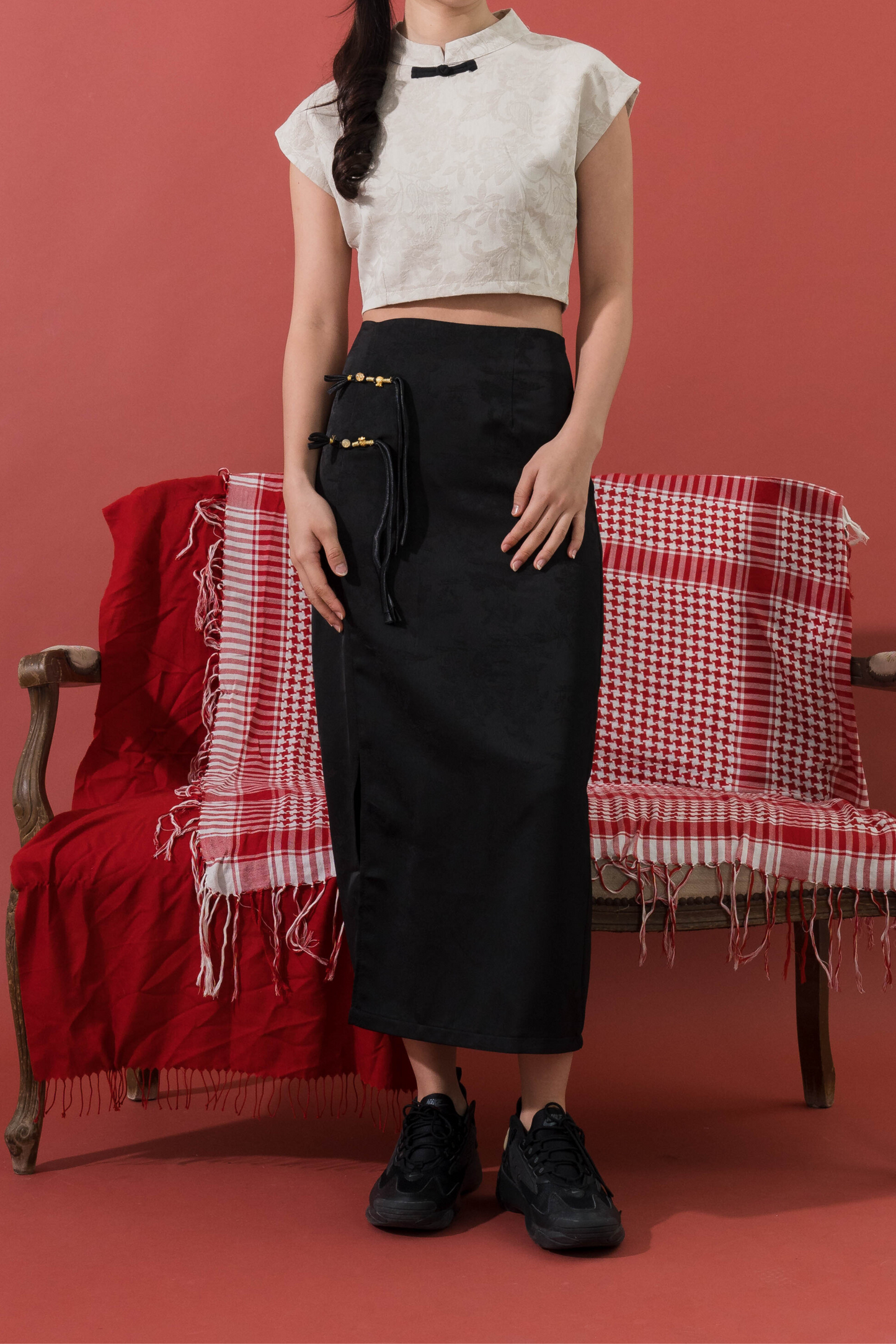 Retro Qipao Long Black Dress