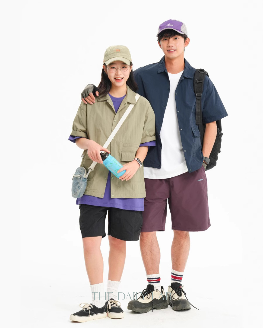 Solid Color Functional Short Sleeve Shirt In White