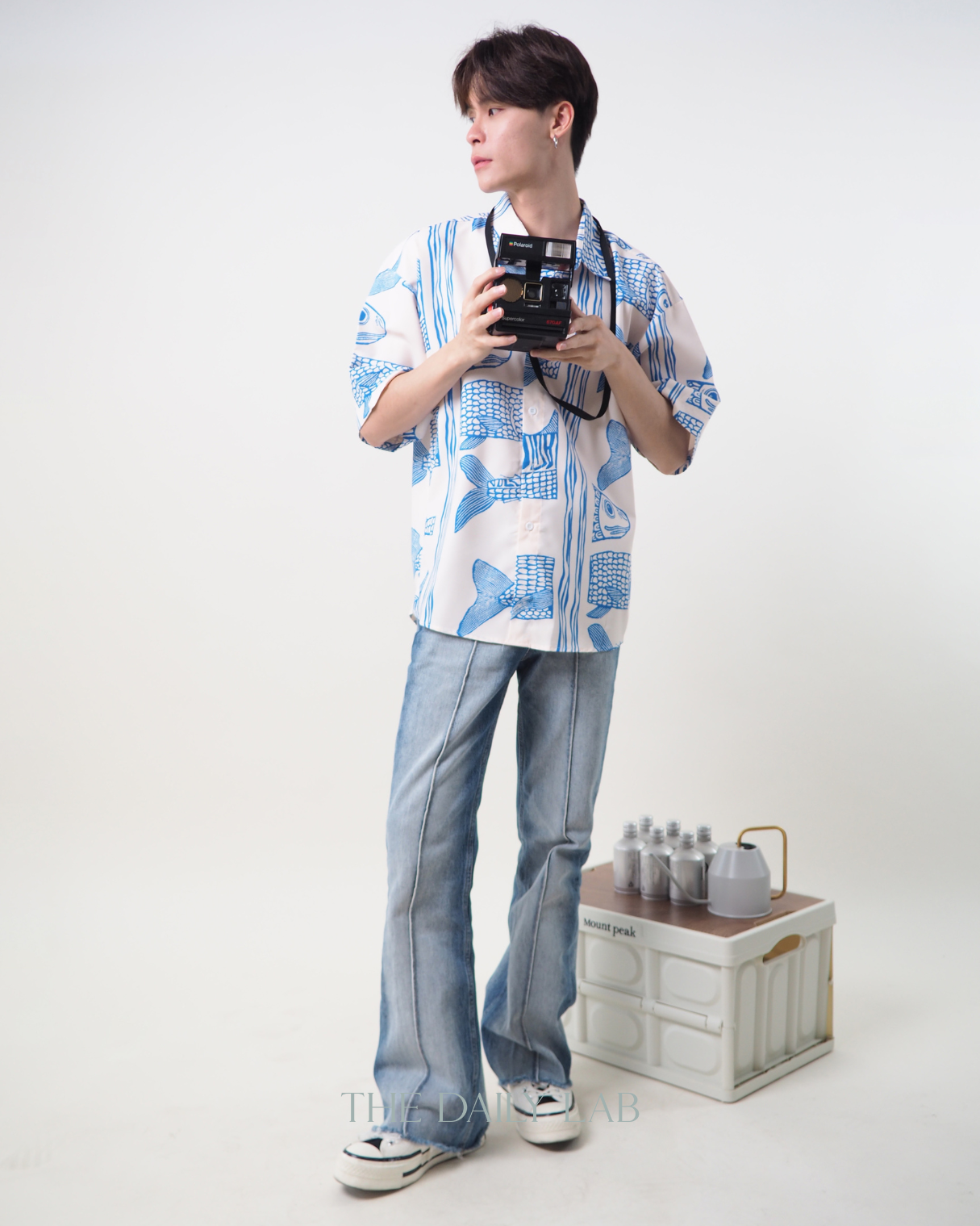 Fish Buttoned Shirt in Blue