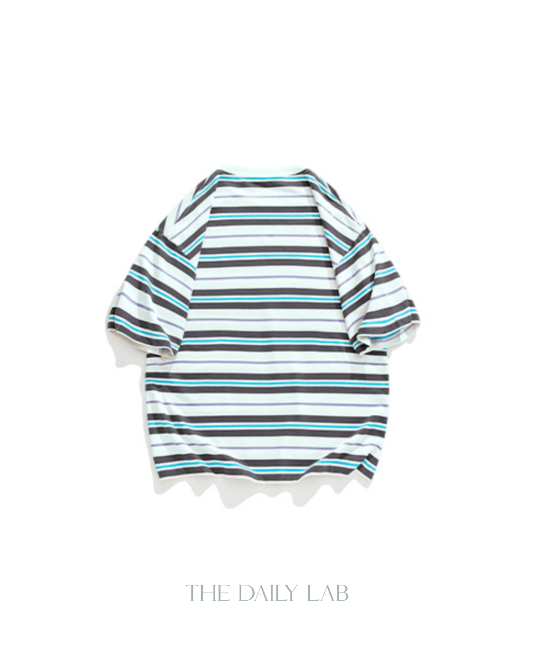 Retro Oversized Striped Line Tee in Blue
