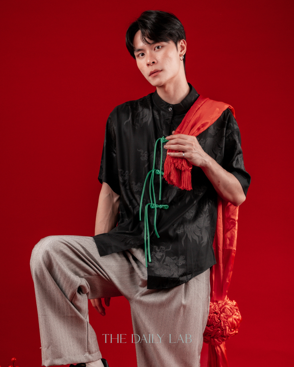 Neon Dragon Tang Shirt in Black