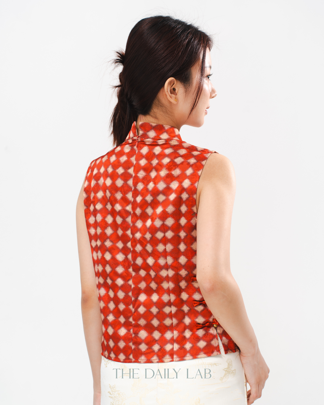 Crimson Brocade Oriental Top