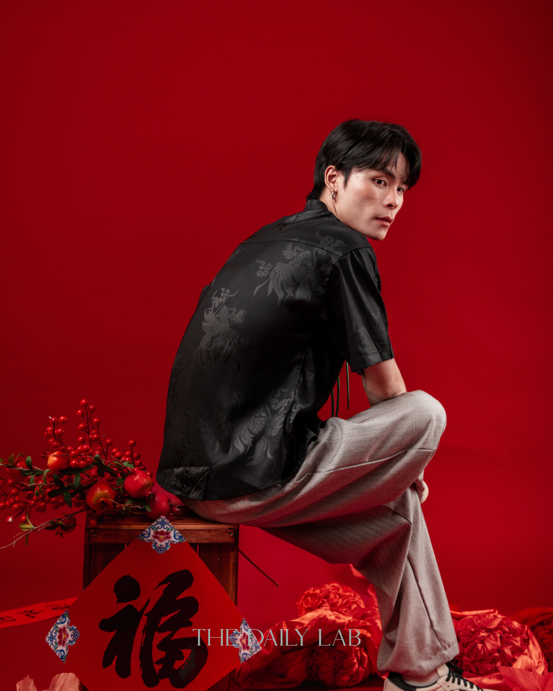 Neon Dragon Tang Shirt in Black