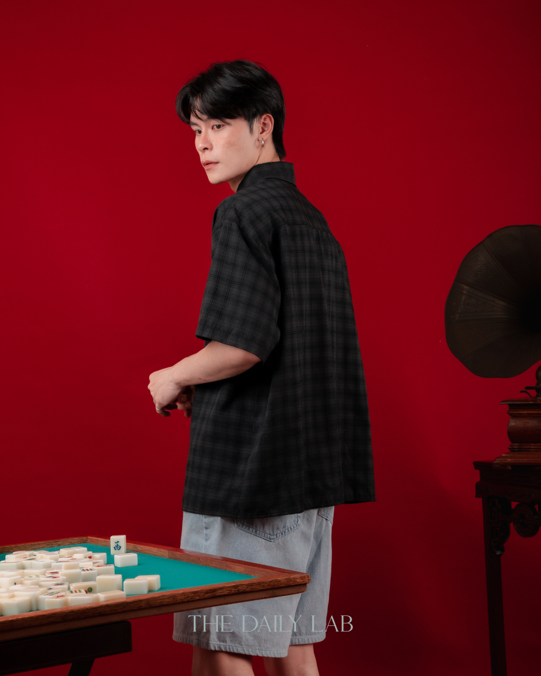 Heritage Plaid Tang Shirt in Black