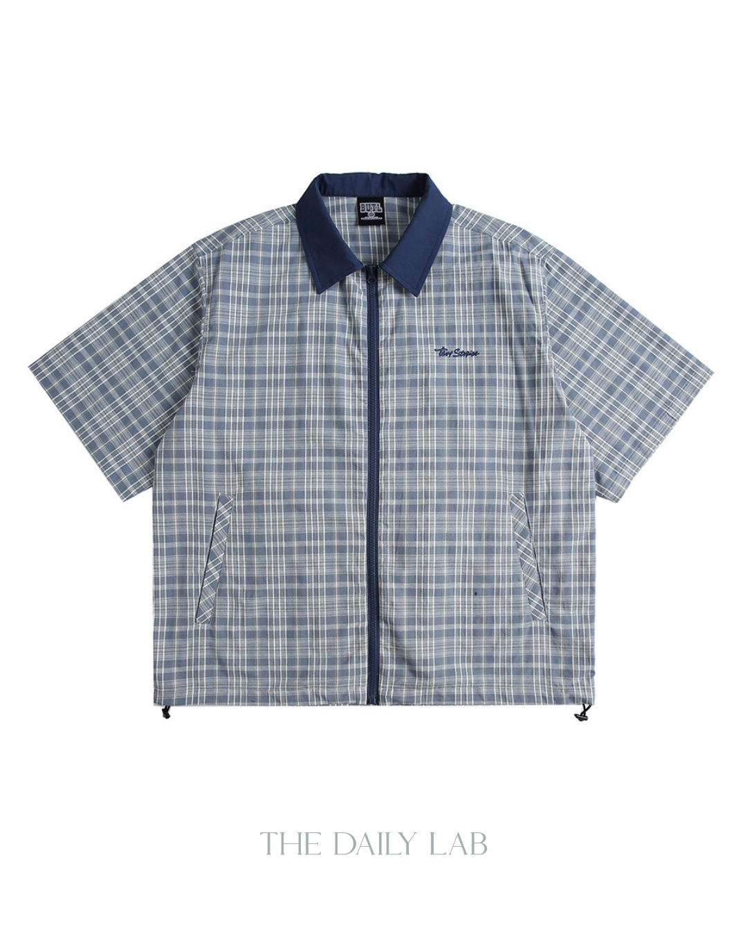 American Streetwear Patchwork Shirt in Grey