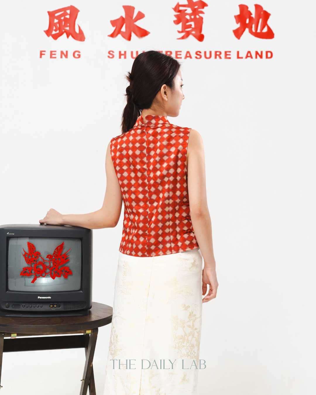 Elegant Embroidered Long Skirt in Beige