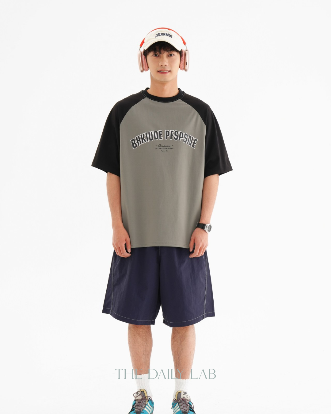 Vintage Casual Sleeve Tee In Grey