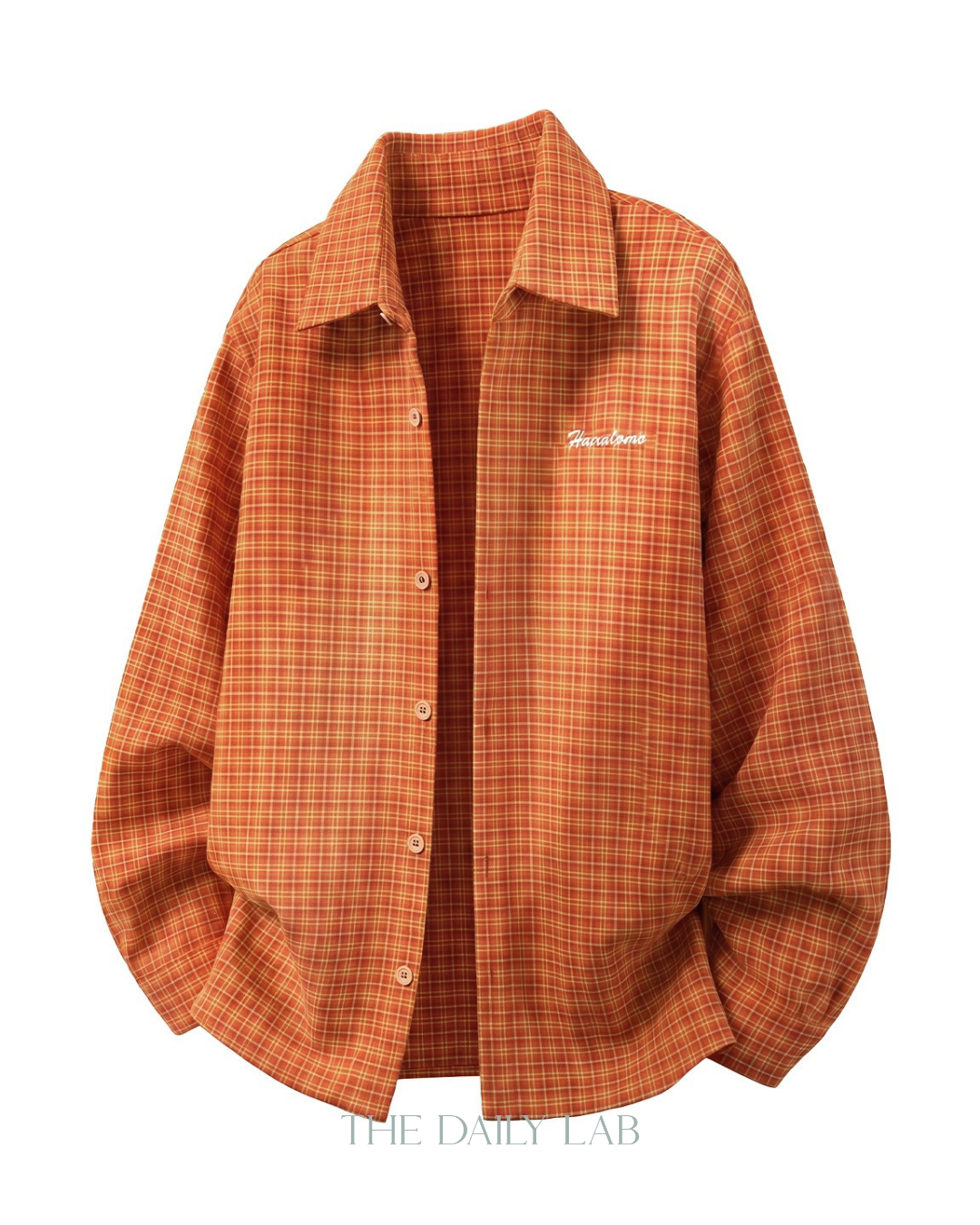 Vintage Check Embroidered Shirt in Orange