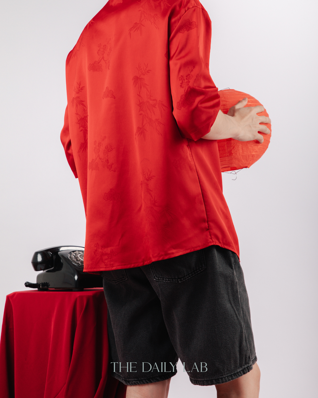 Vintage Mandarin Collar Coat in Red