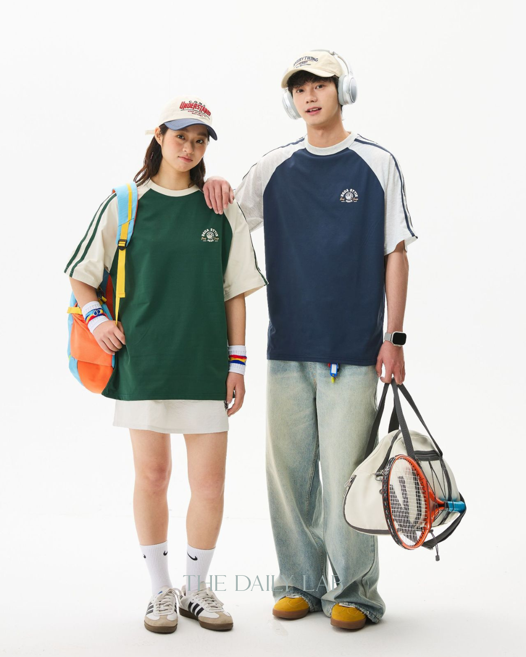 Haiehug Print Polyester Tee in Blue