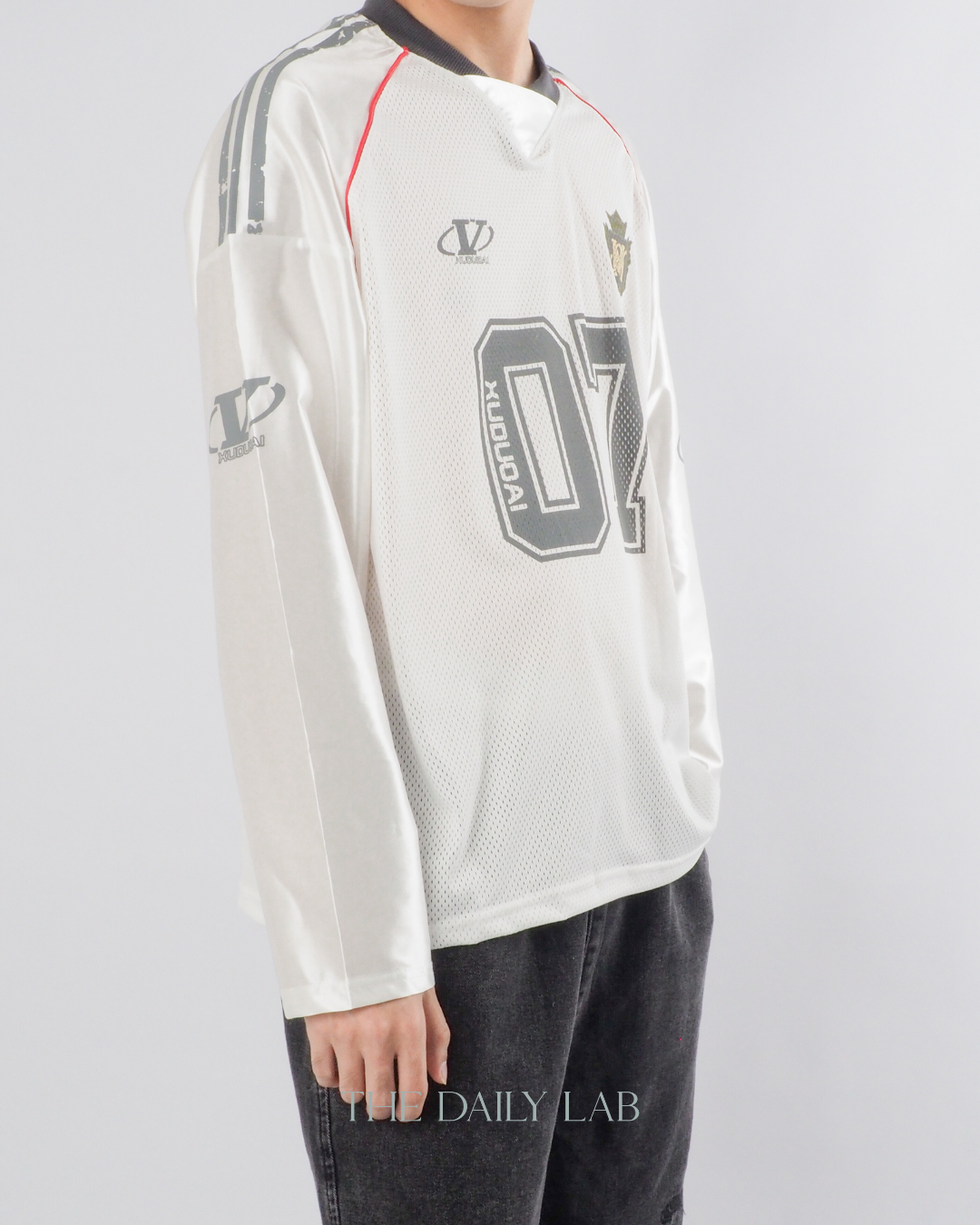 Vintage Mesh Long Sleeve Tee in White