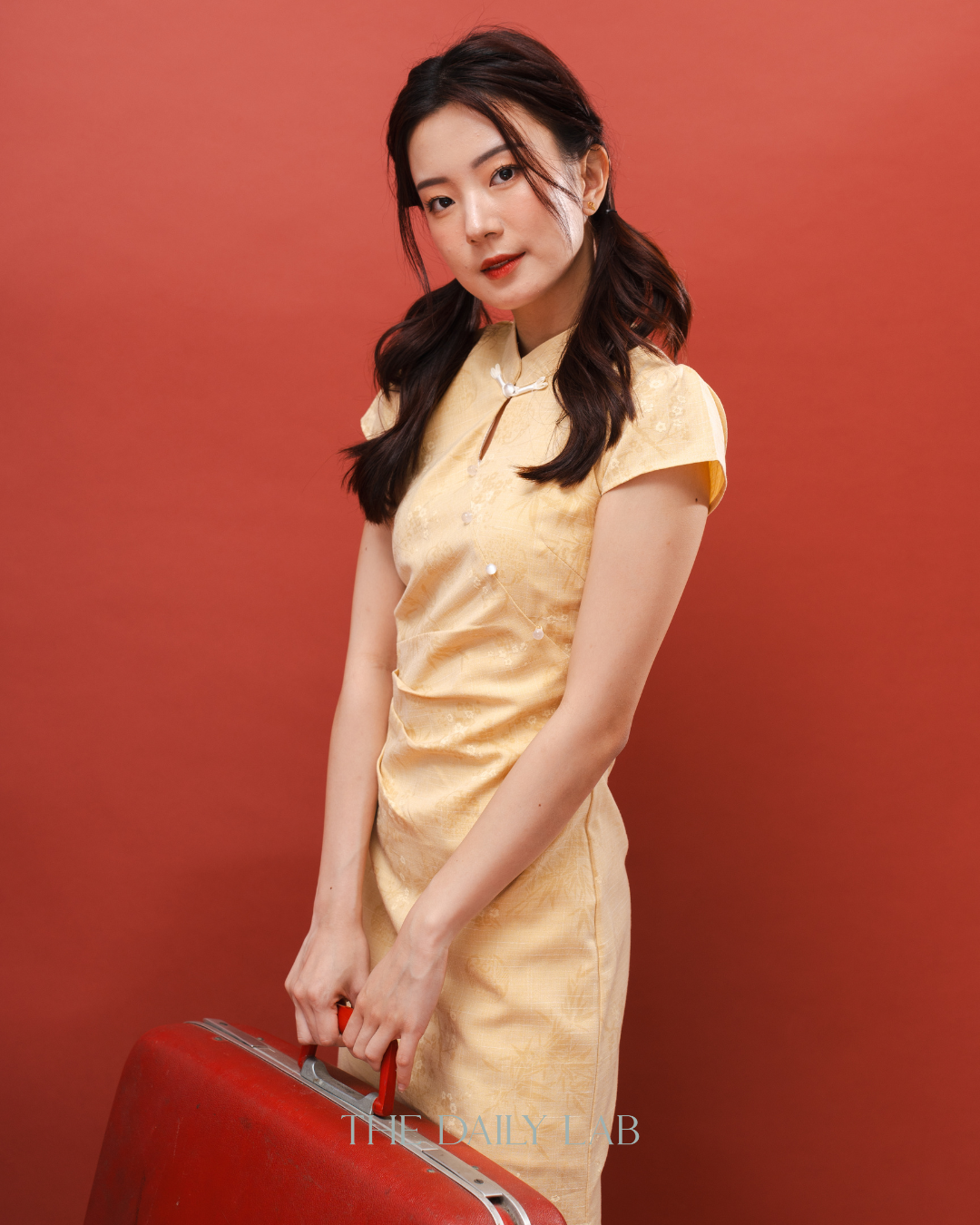 Yellow Floral Midi Dress