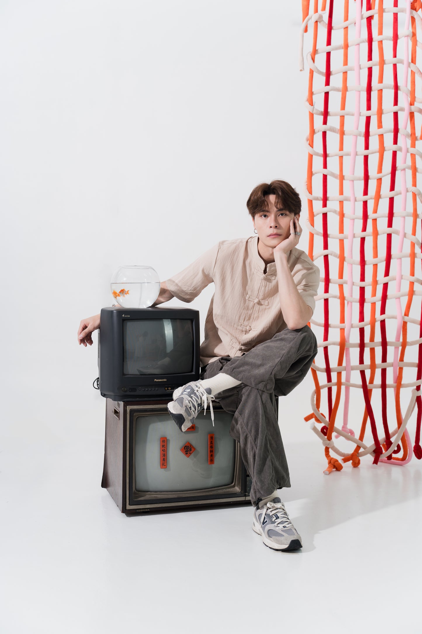 Linen Cotton Pankou Tang Suit in Beige