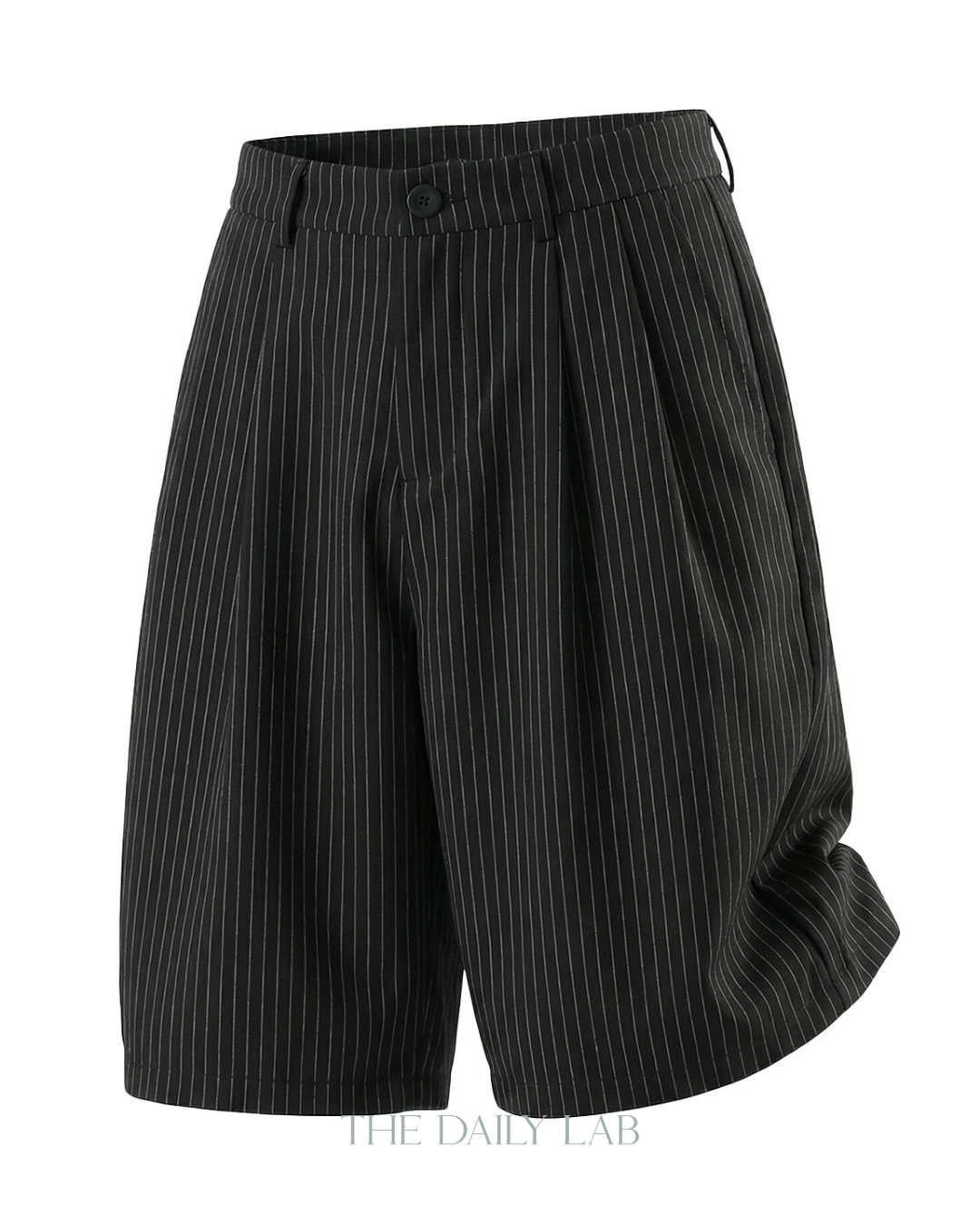 Stripe Plated Loose Casual Pants in Black