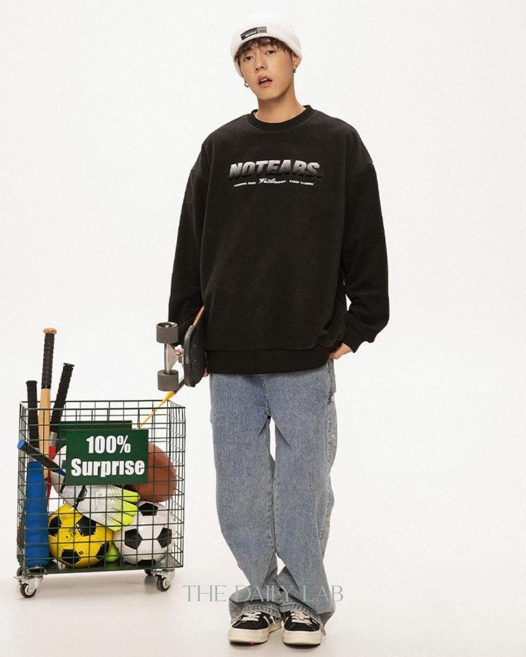 NOTEARS Long Sleeve Sweater in Black