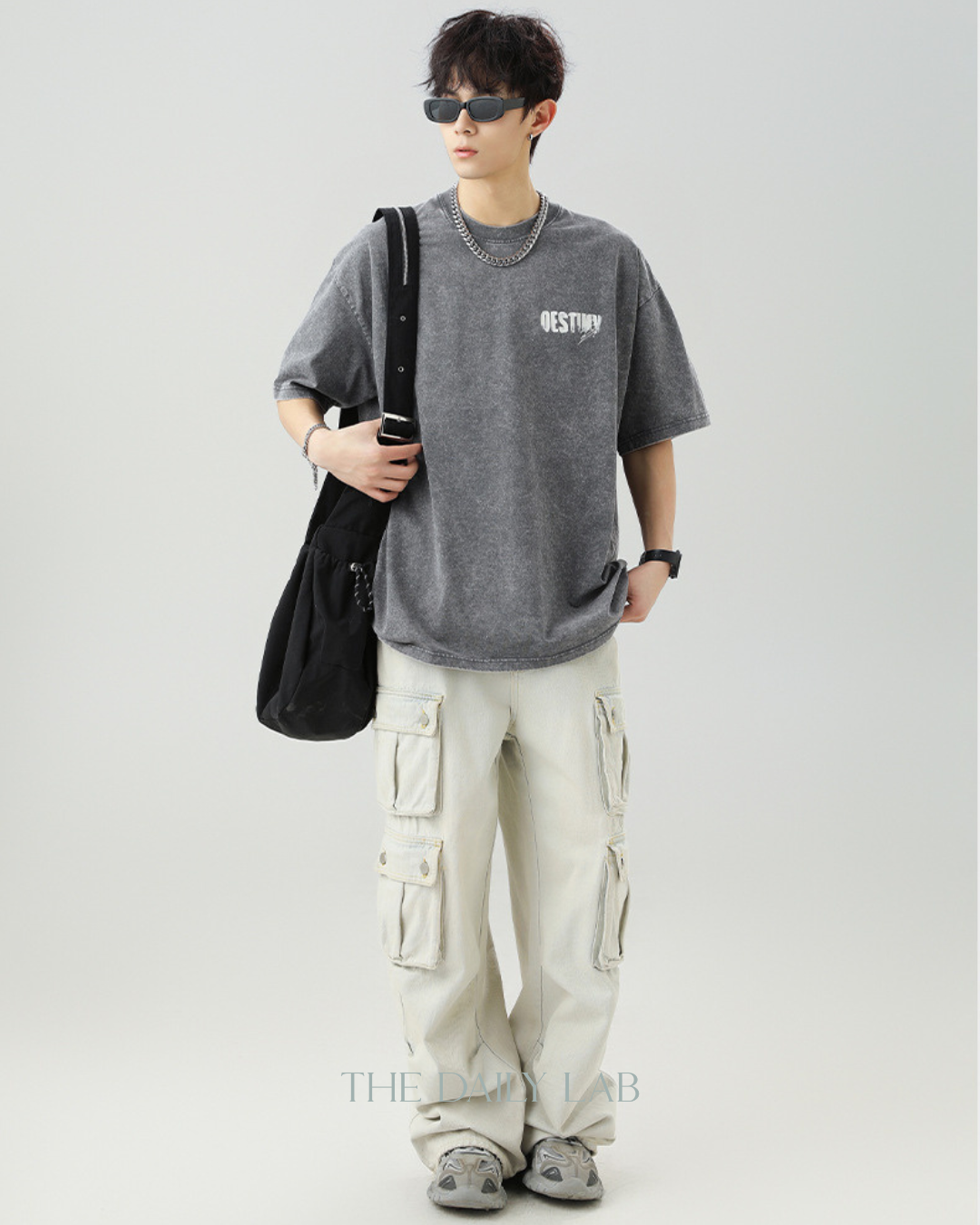 Destiny Washed Oversized Tee in Grey