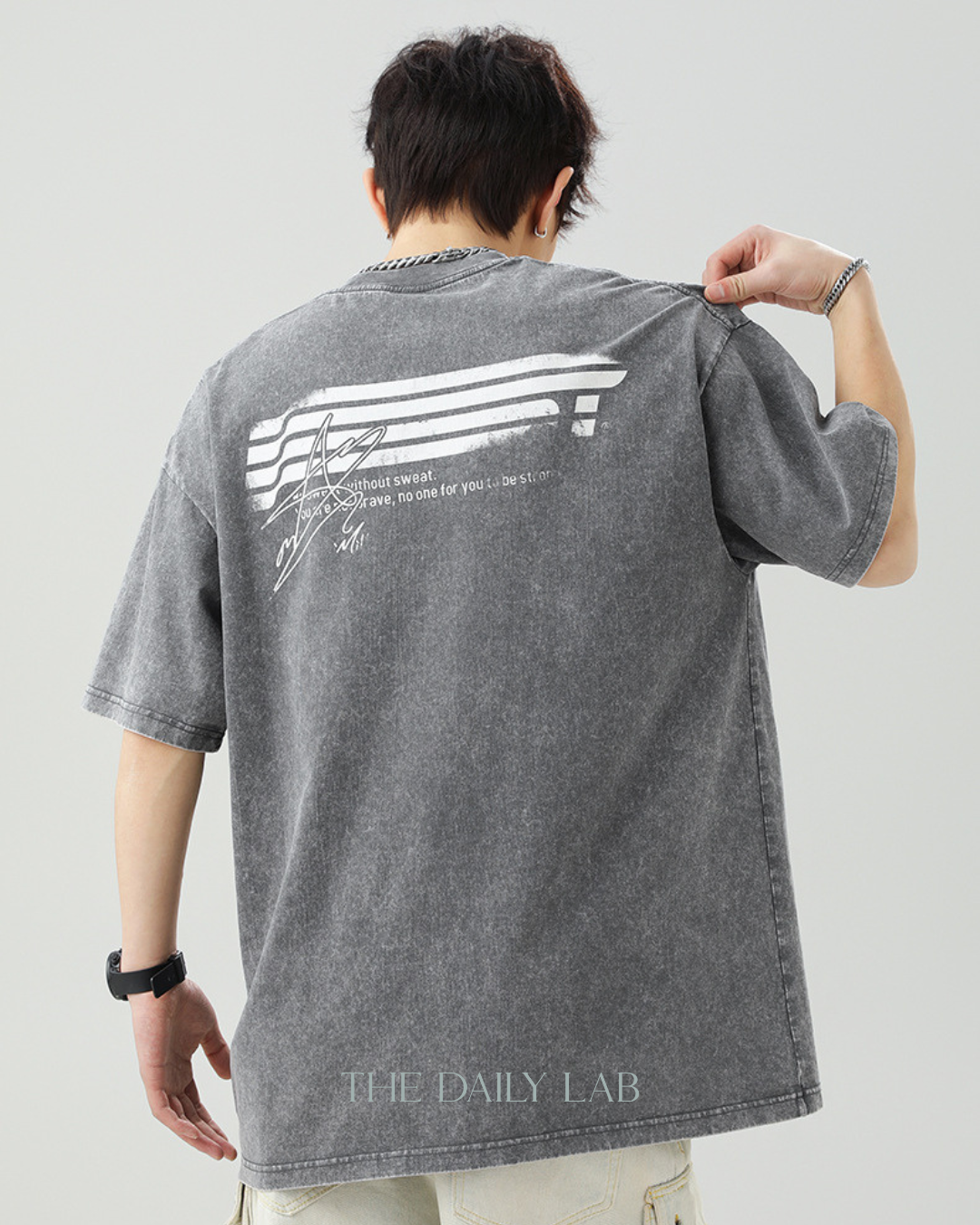 Destiny Washed Oversized Tee in Grey