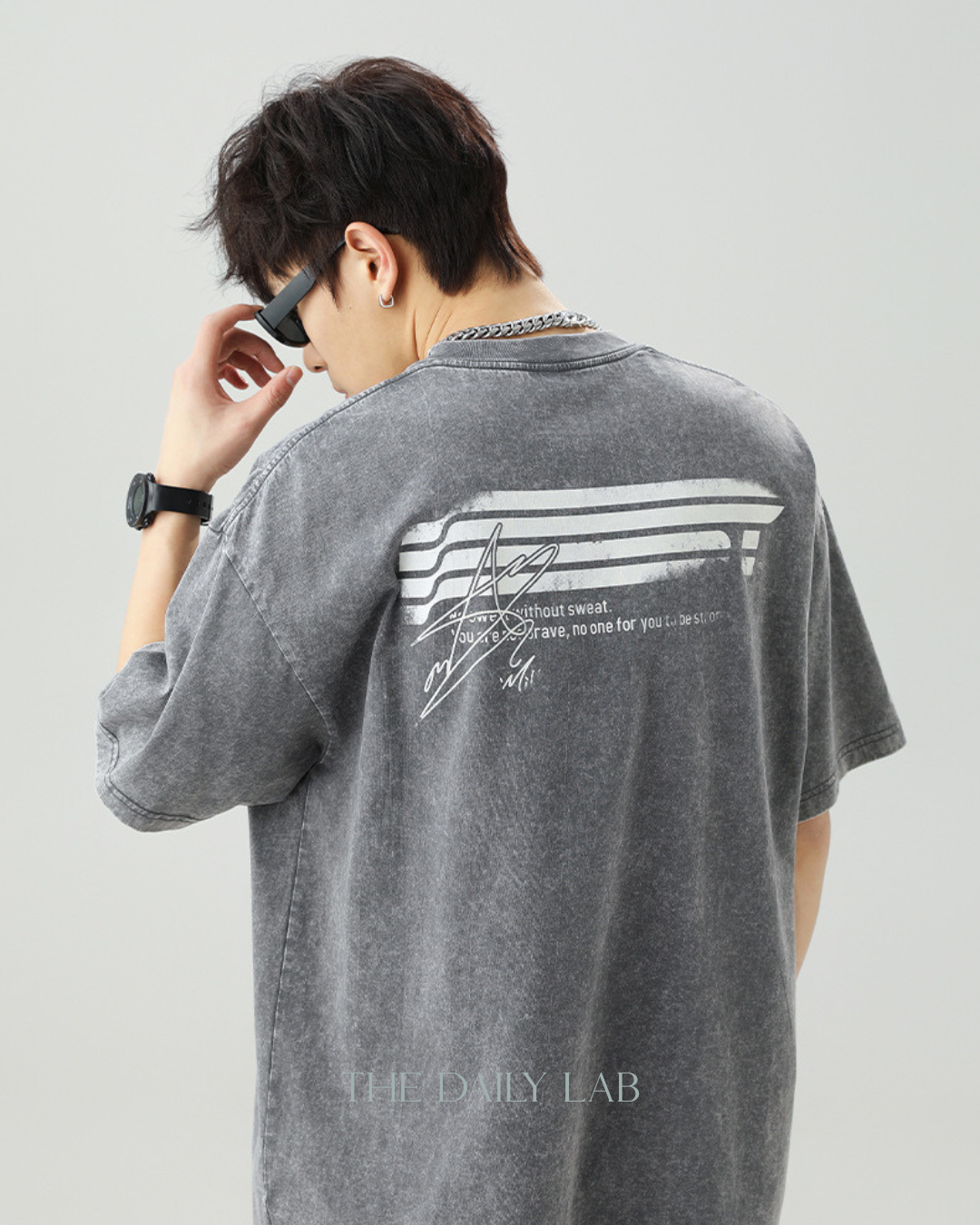 Destiny Washed Oversized Tee in Grey
