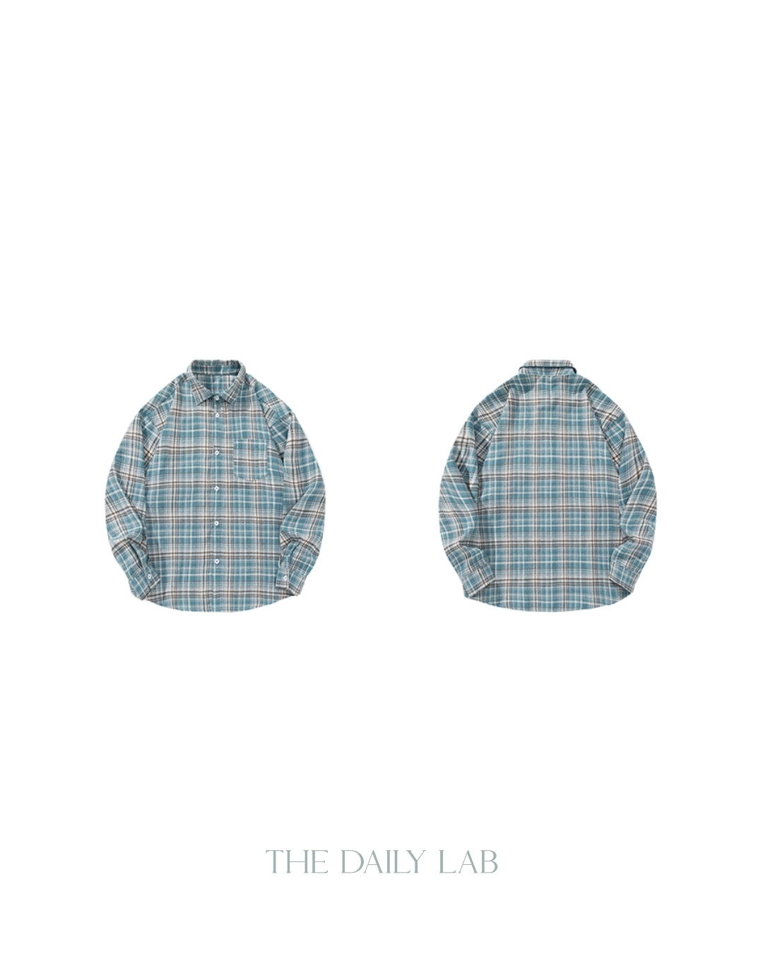 American Vintage Plaid Long-Sleeve Shirt in Blue