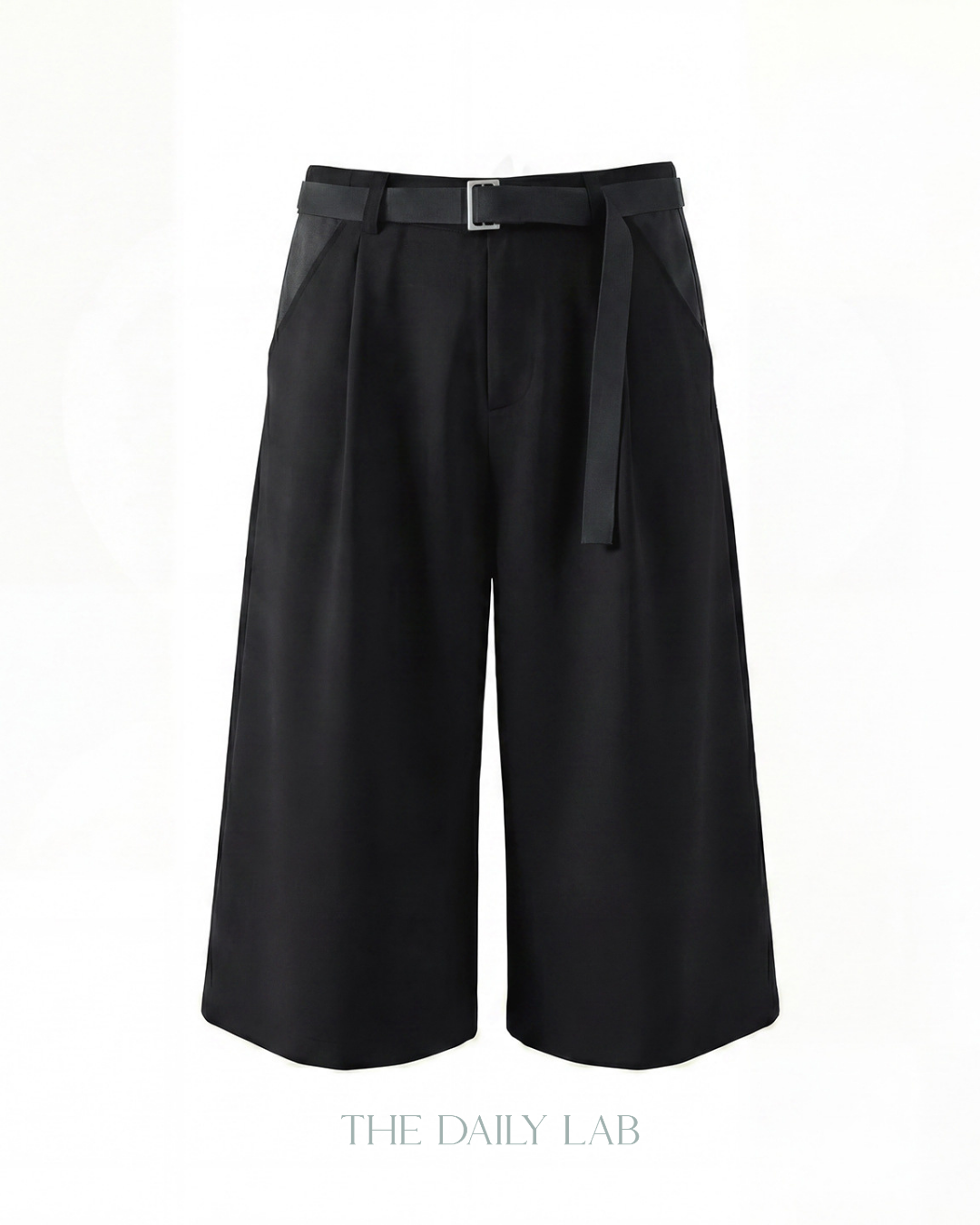 Vintage Wide-Leg Cropped Pants in Black