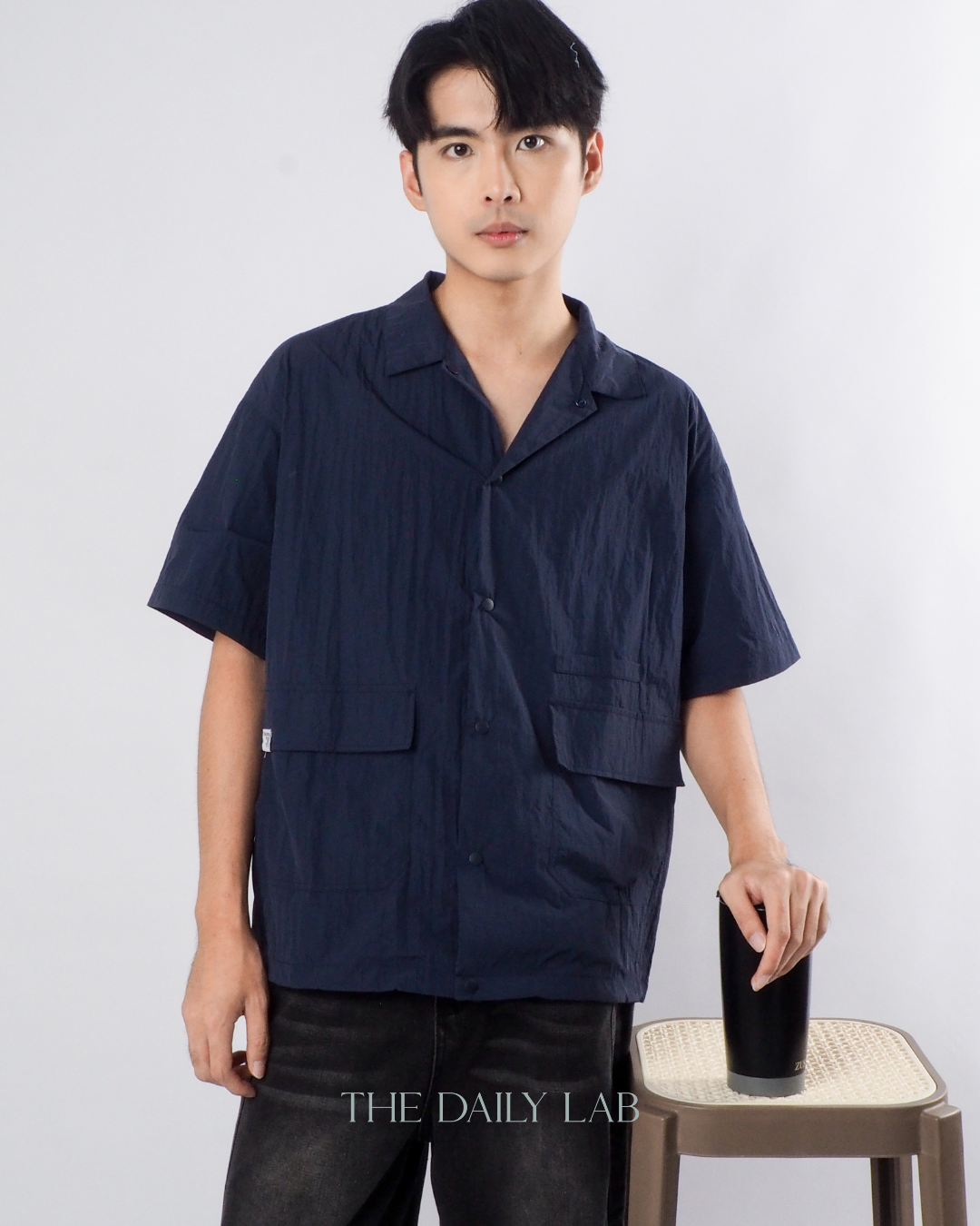 Solid Color Tech Shirt in Navy