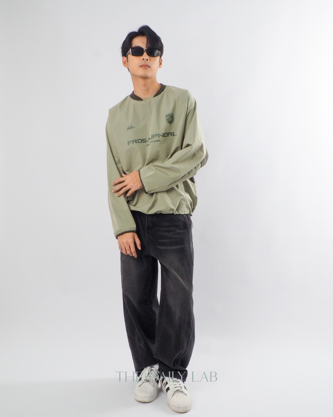 Streetwear Patchwork Hoodie in Green