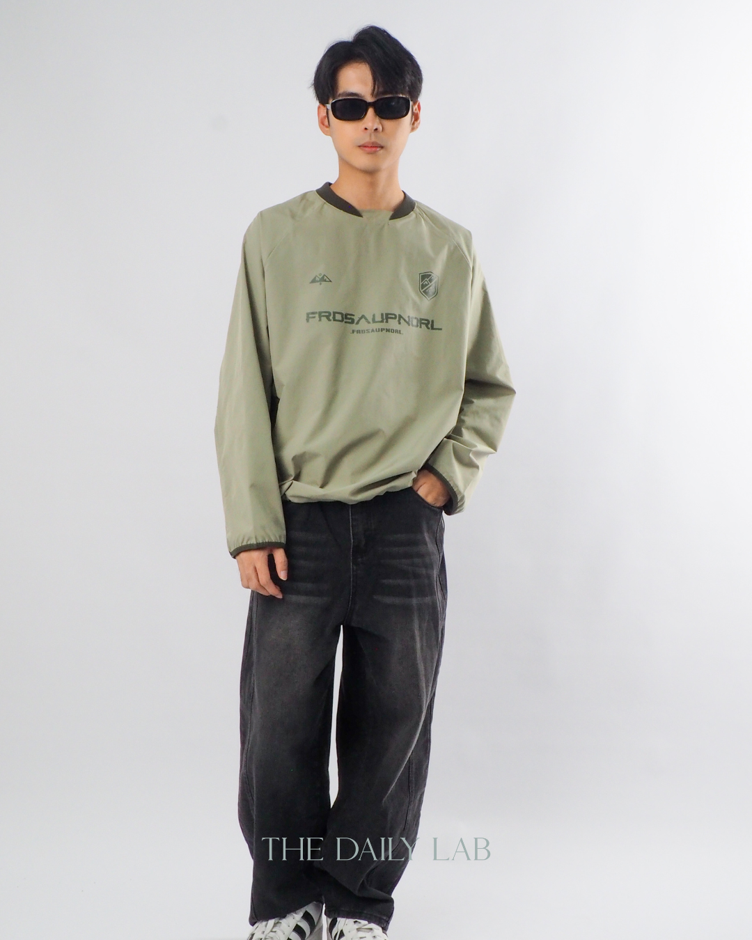 Streetwear Patchwork Hoodie in Green