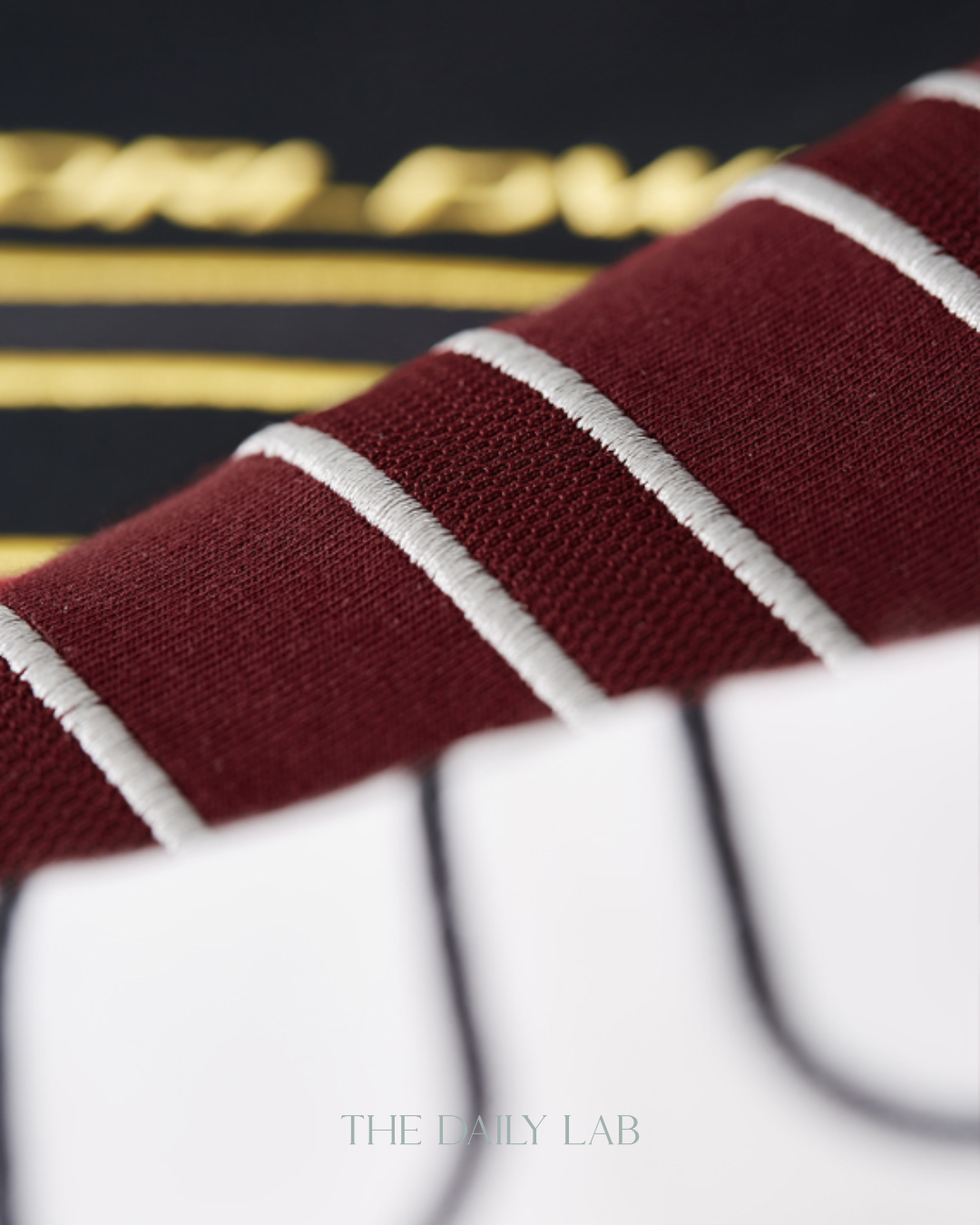 Worldwide Stripe Graphic Tee in Dark Red