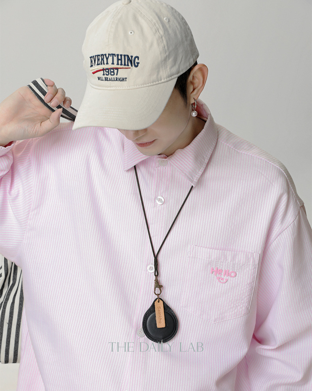 Hello Stripe Overshirt in Pink