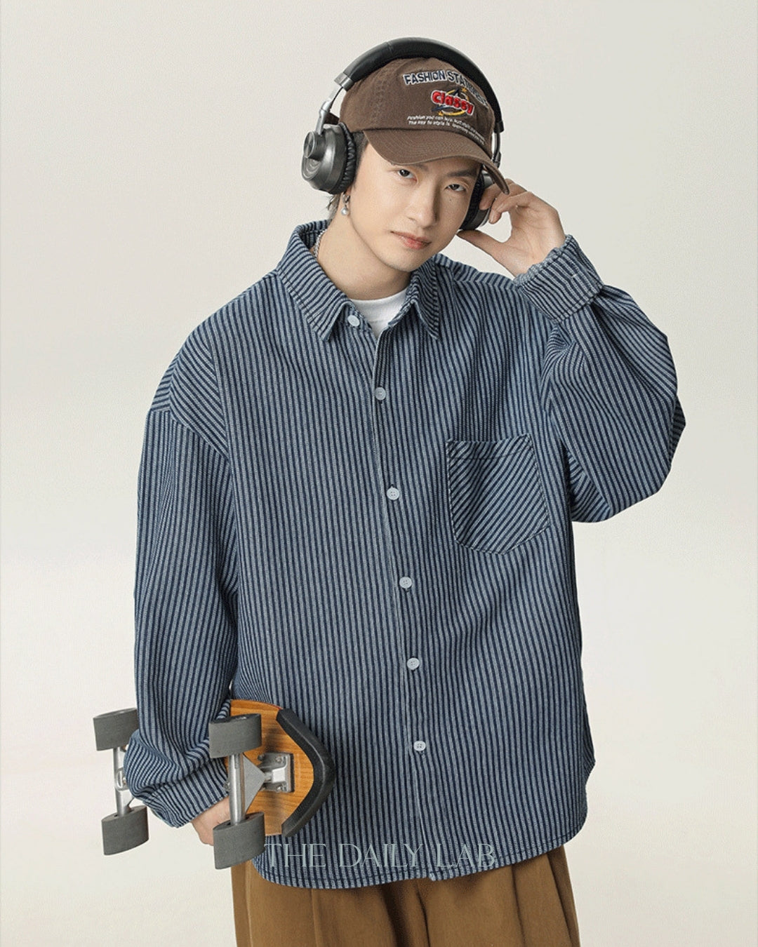 Denim Striped Long-Sleeve Shirt (In-Stock)