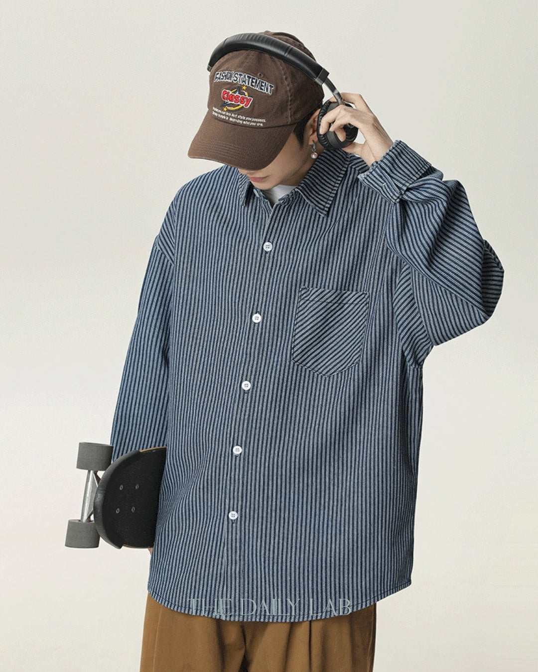 Denim Striped Long-Sleeve Shirt (In-Stock)