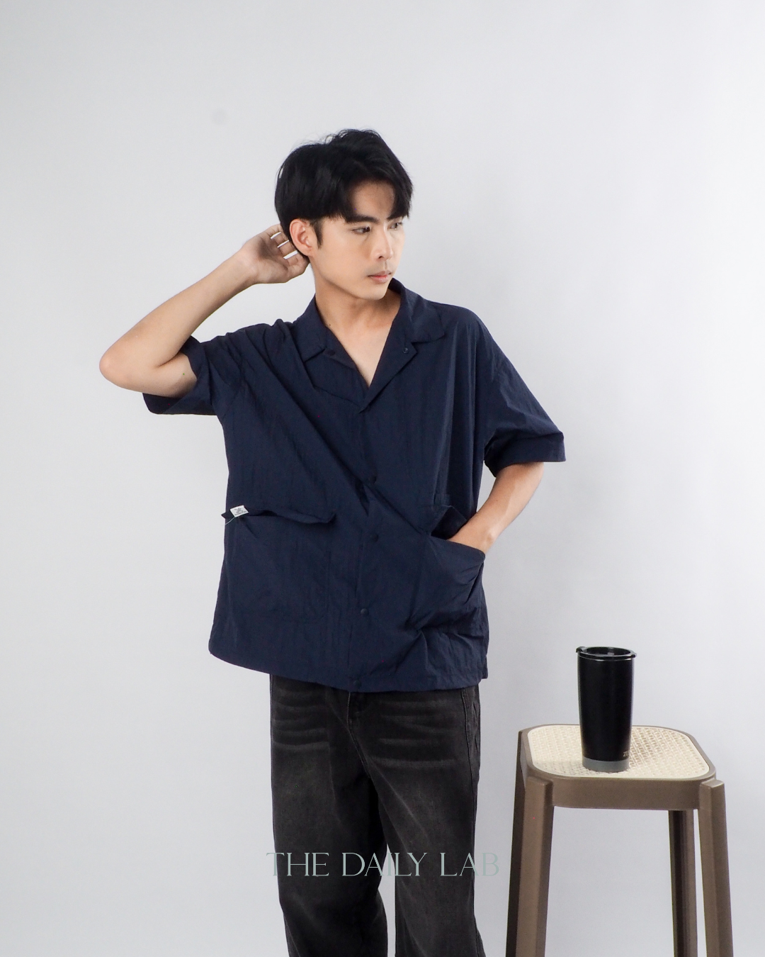 Solid Color Tech Shirt in Navy