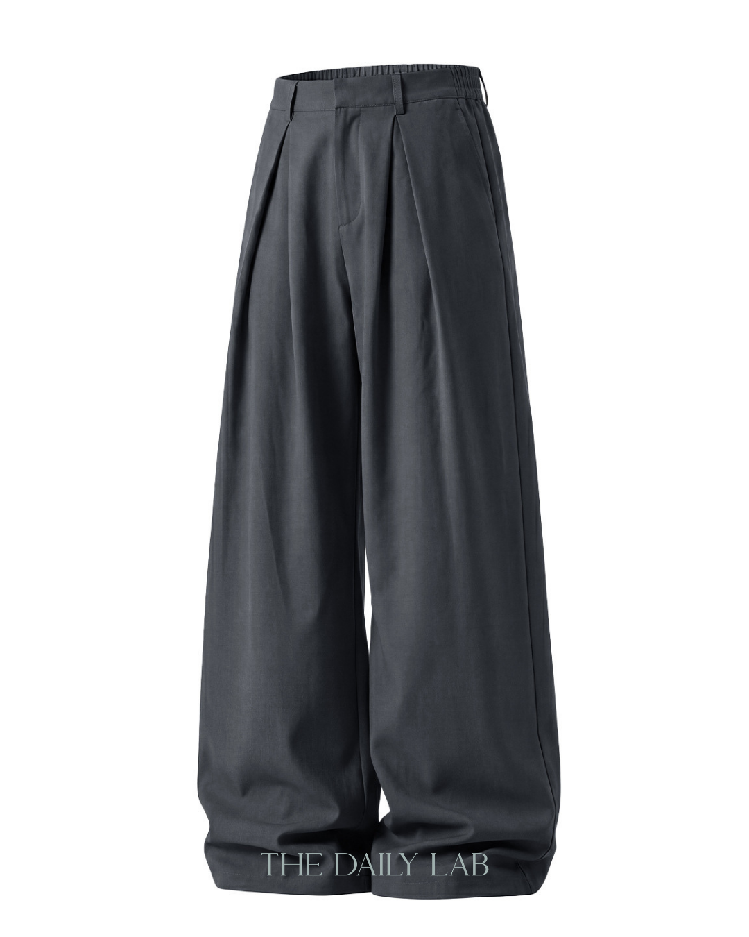 Jaquard Flowy Loose Pants in Grey