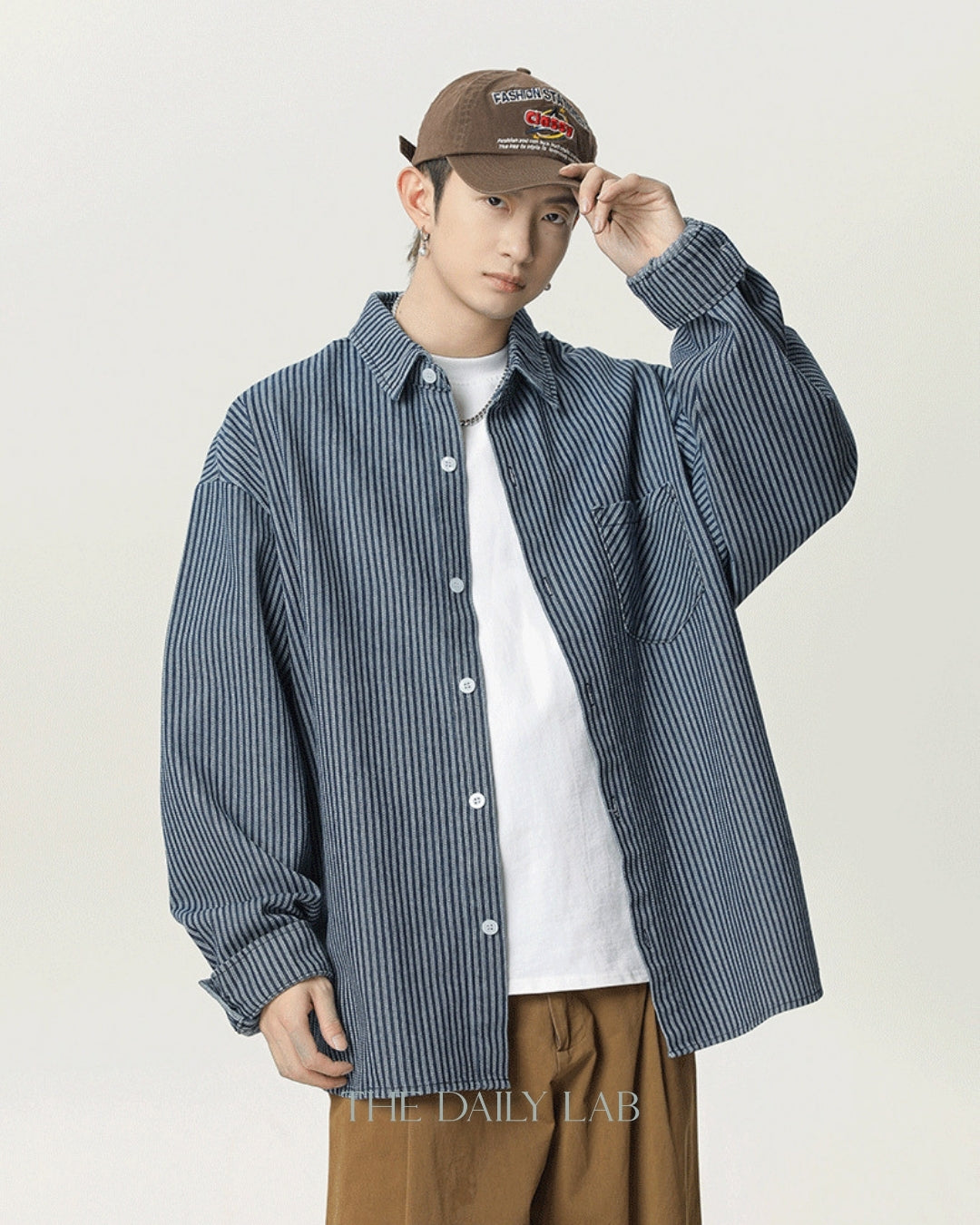 Denim Striped Long-Sleeve Shirt (In-Stock)