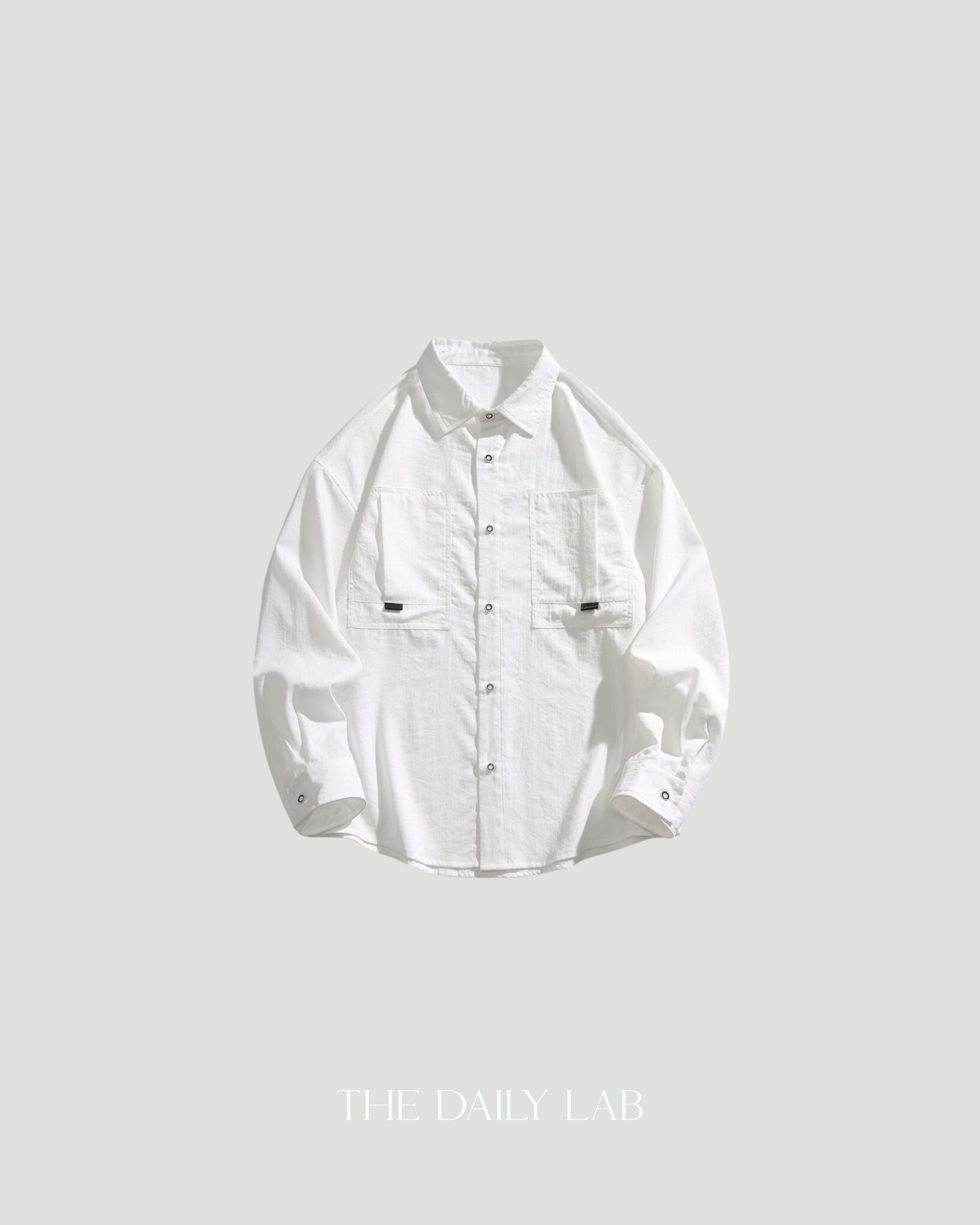 Buttoned Pleat Shirt in White