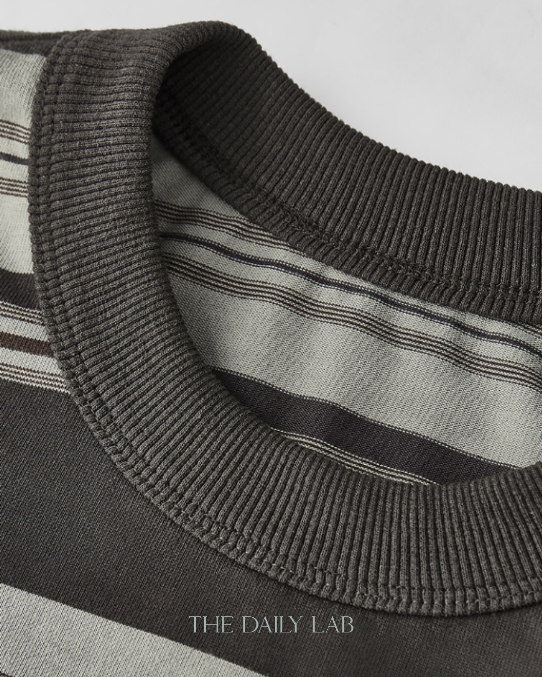 Vintage Stripe Tee in Dark Grey