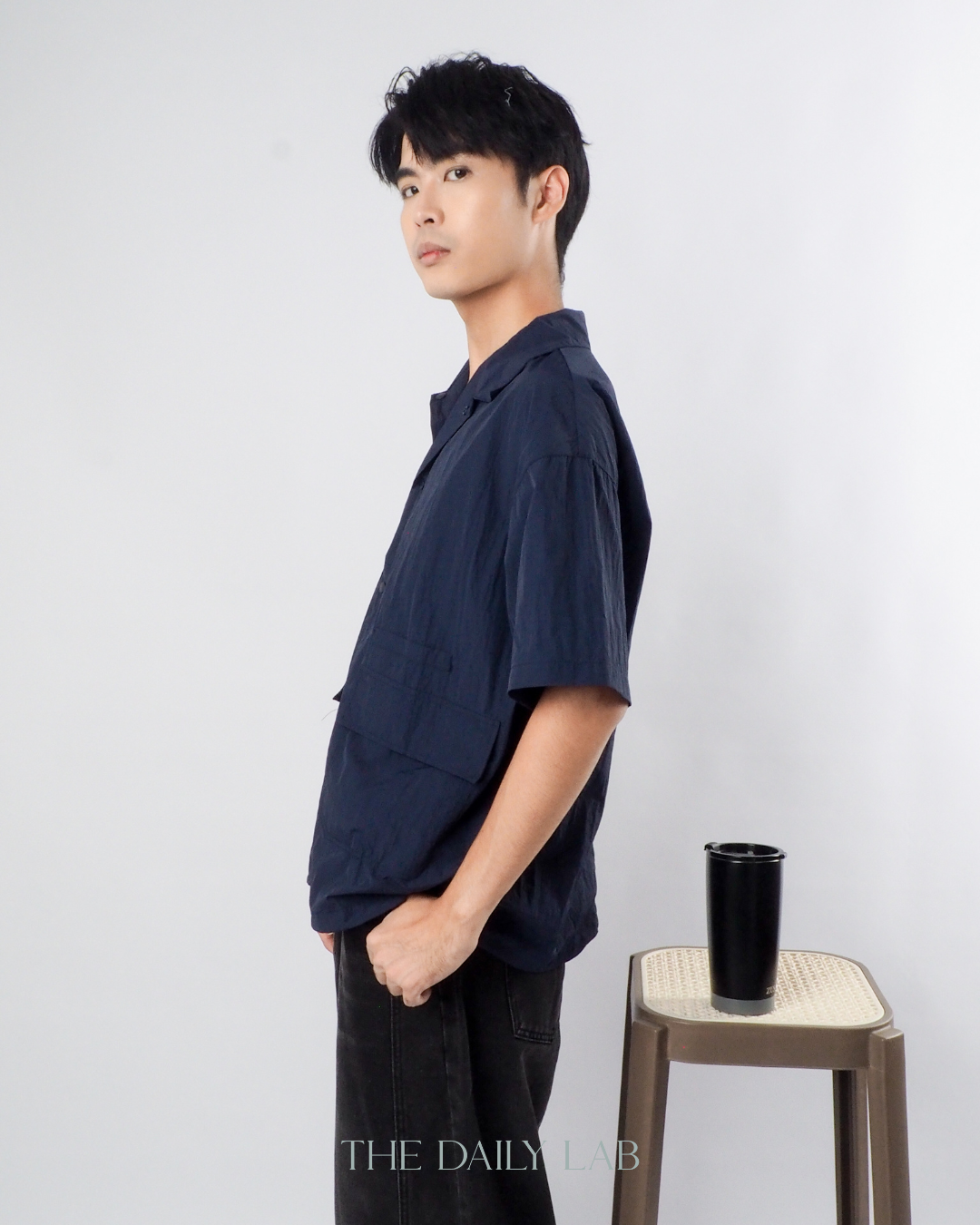 Solid Color Tech Shirt in Navy
