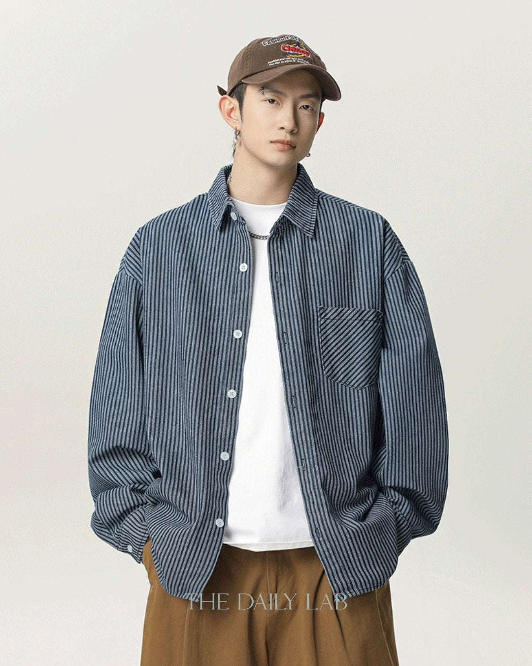 Denim Striped Long-Sleeve Shirt (In-Stock)