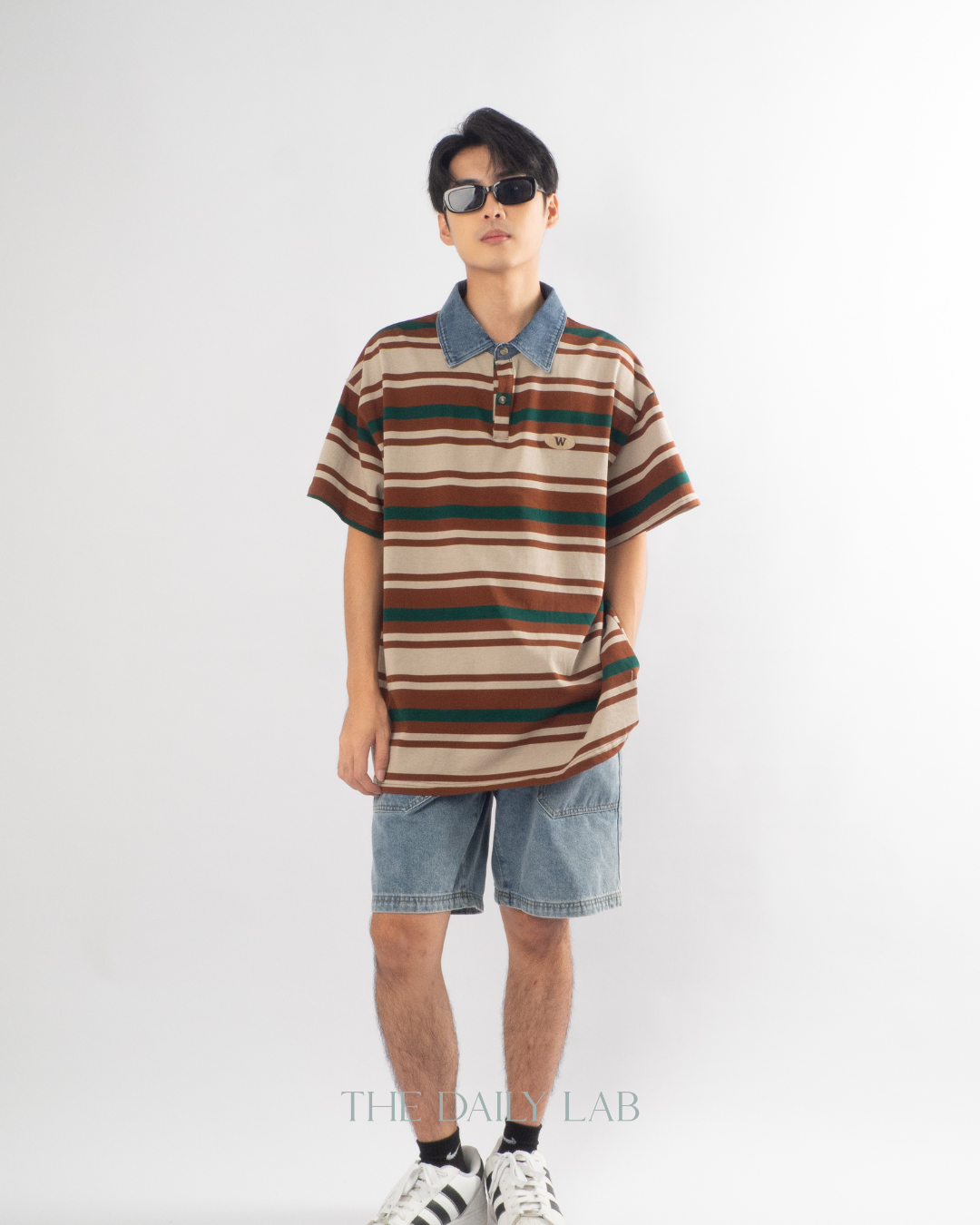 Vintage Maillard Striped Polo Shirt