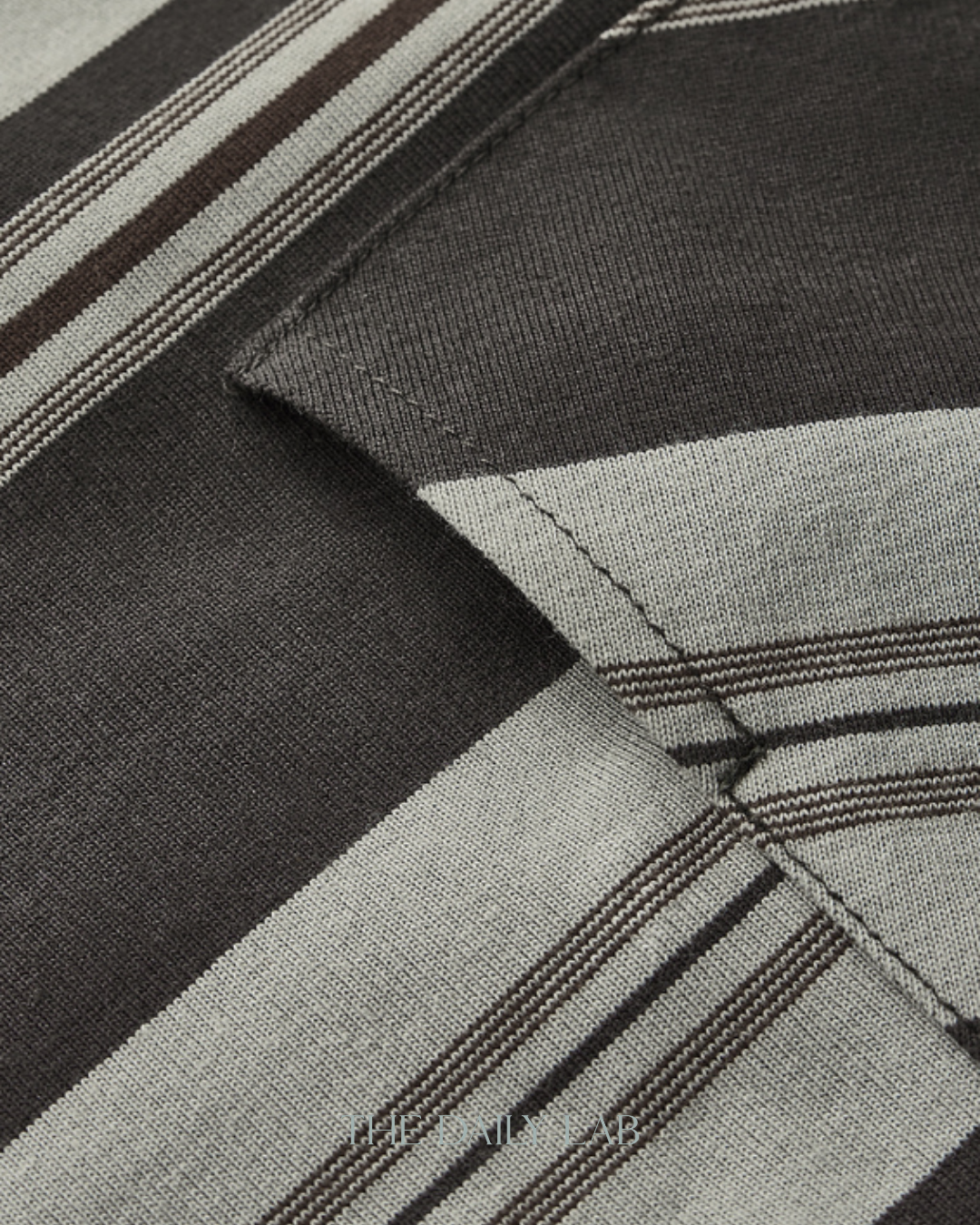 Vintage Stripe Tee in Dark Grey