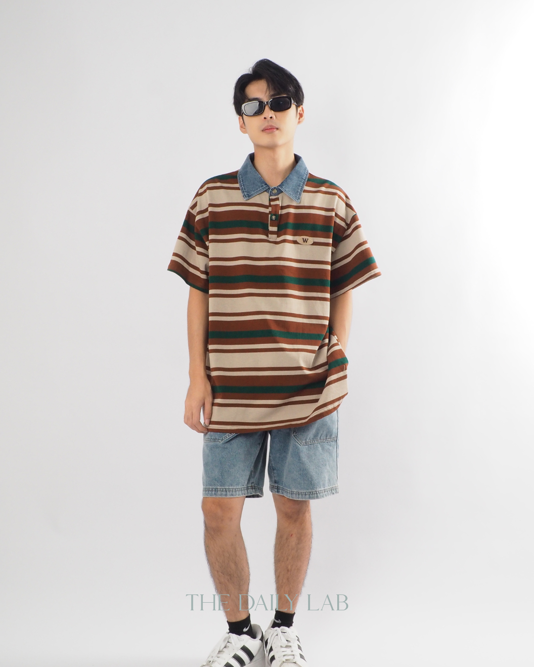 Vintage Maillard Striped Polo Shirt