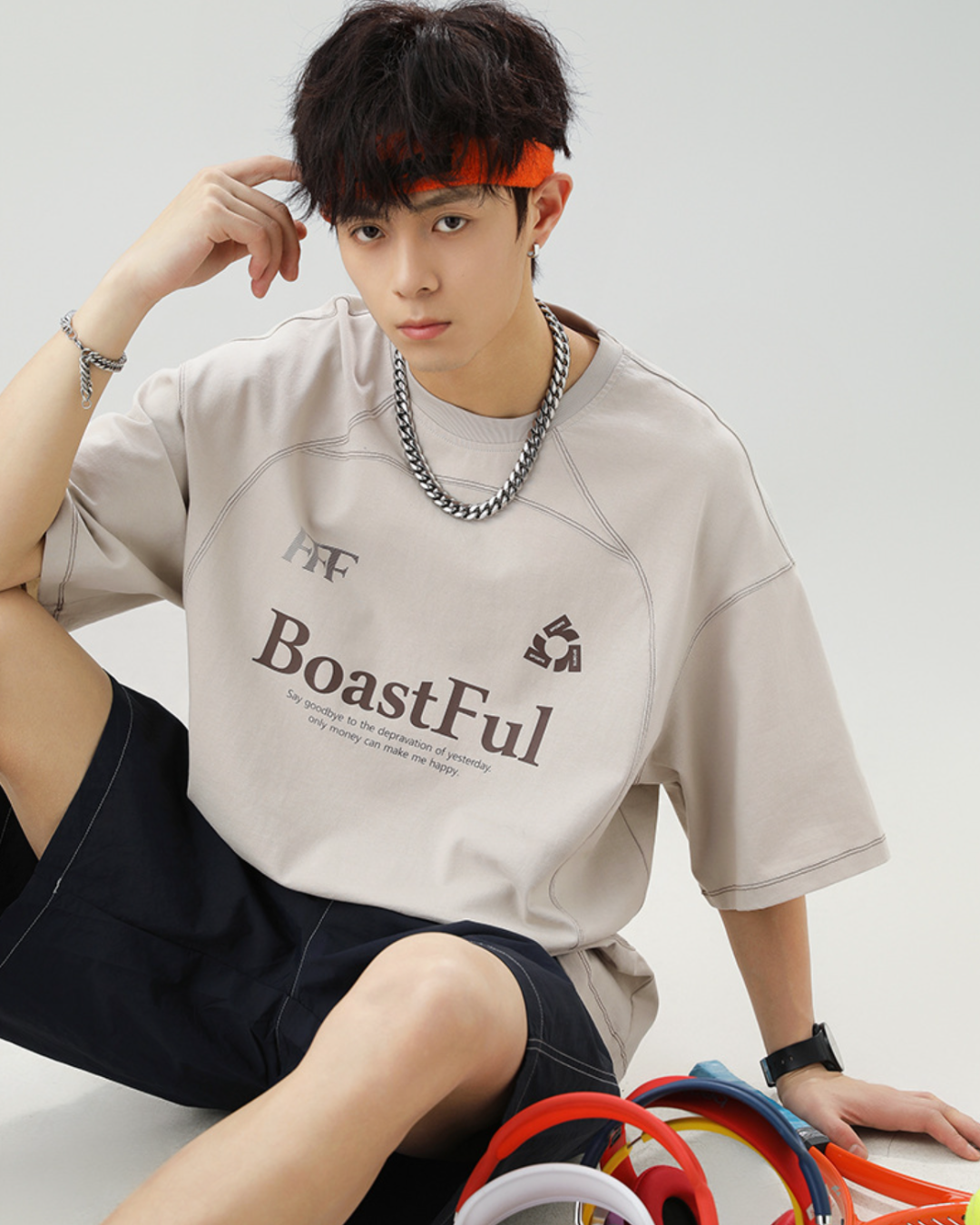 Boastful Cotton Tee in Khaki