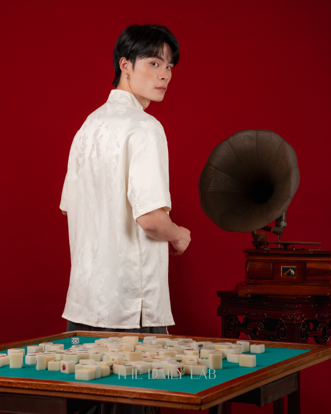 Ivory Floral Tang Oversized Shirt