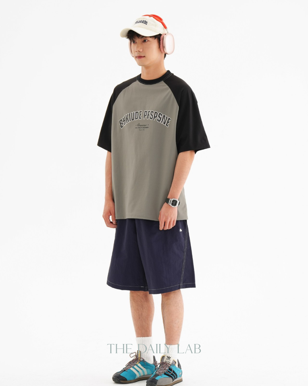 Vintage Casual Sleeve Tee In Grey