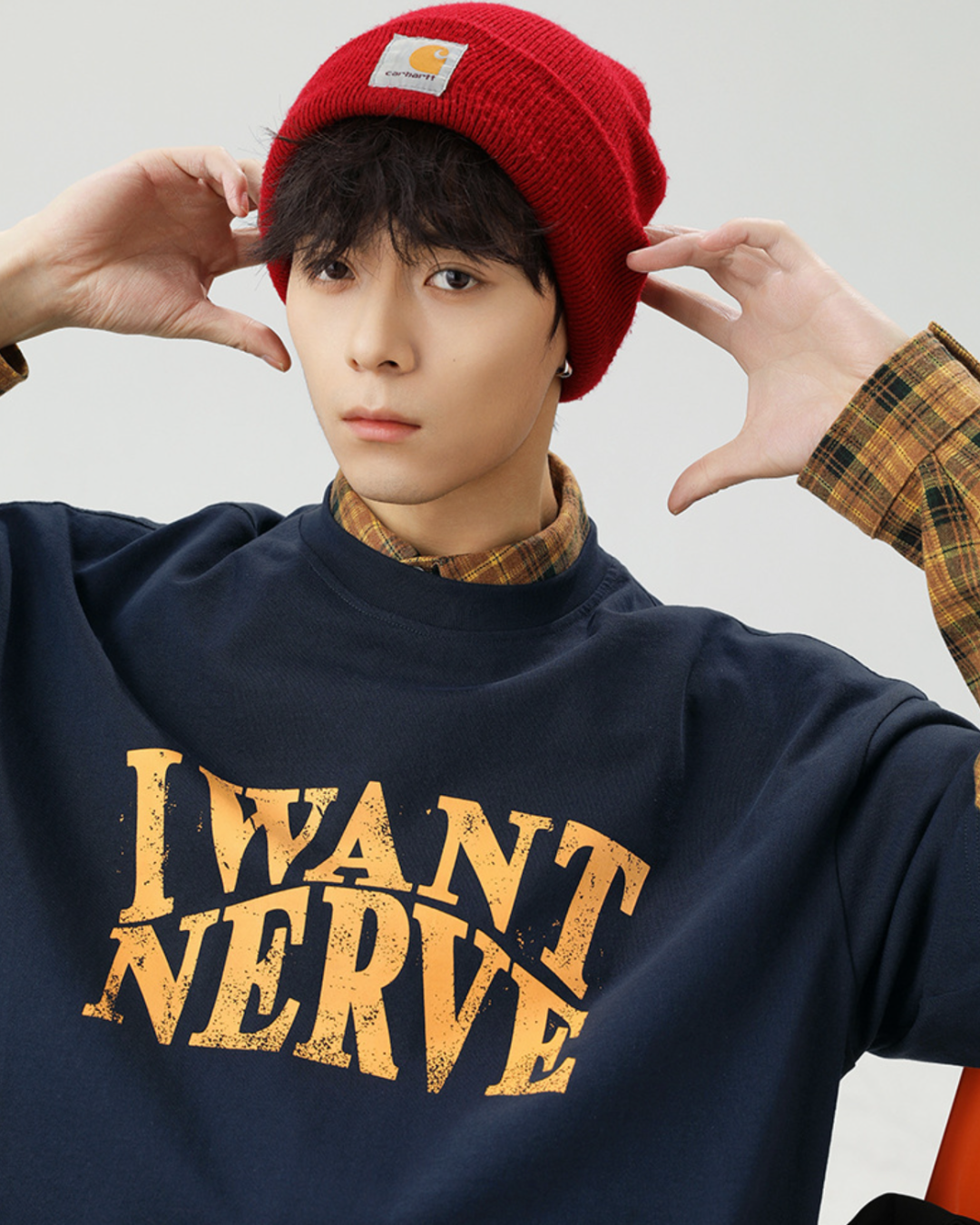 I WANT NERVE Relaxed Tee in Navy