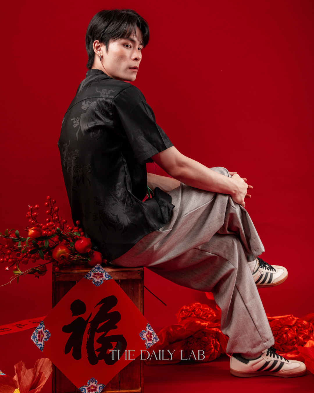 Neon Dragon Tang Shirt in Black